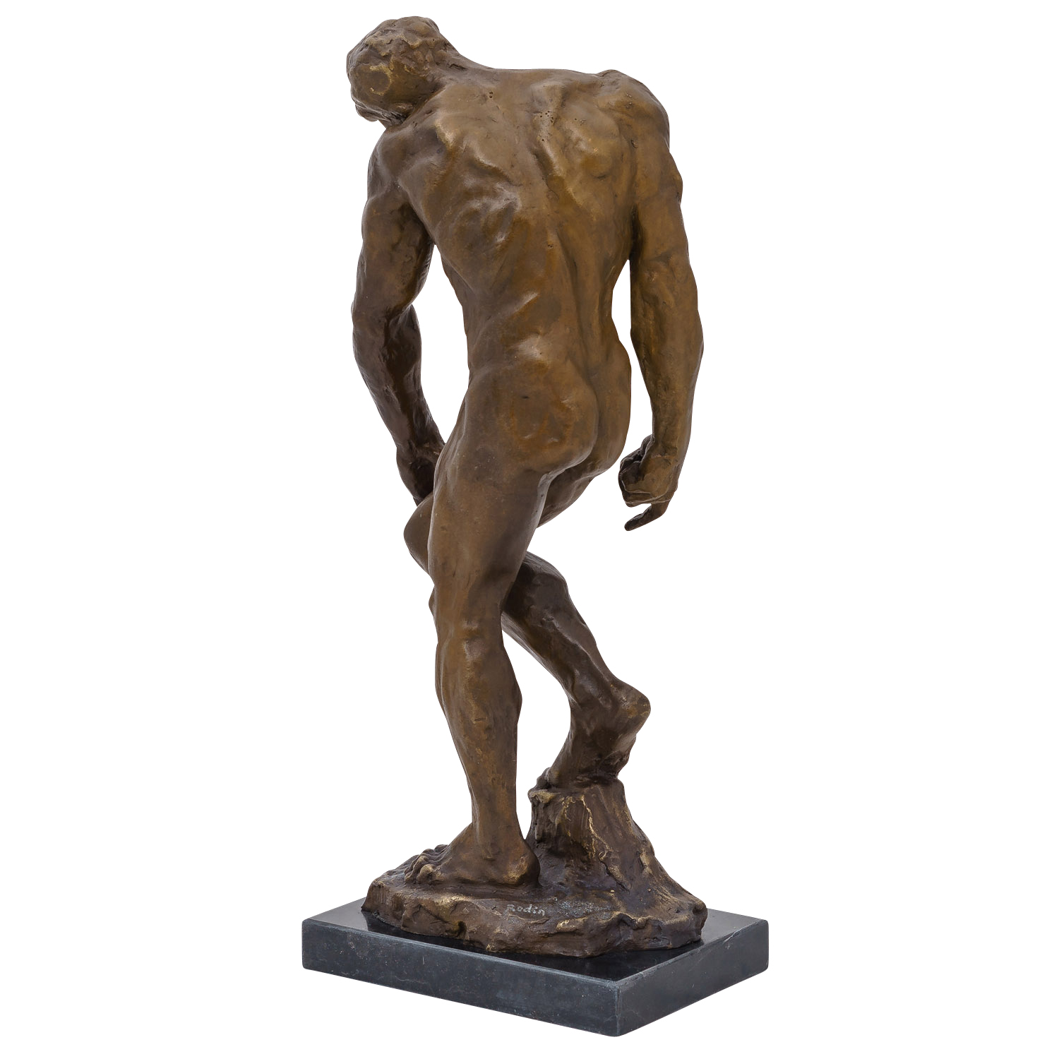 Bronzeskulptur Adam nach Rodin, Kopie, im Antik-Stil Bronze Figur Statue 55cm