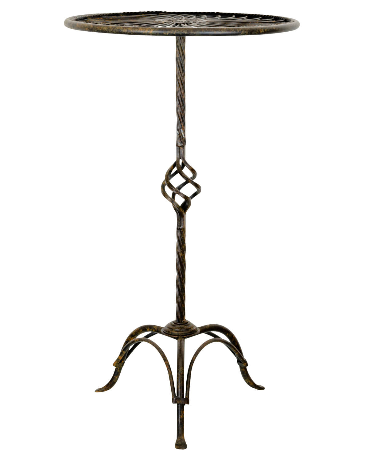 Gartentisch Tisch Beistelltisch braun im Antik-Stil Höhe 70cm Metall Eisen