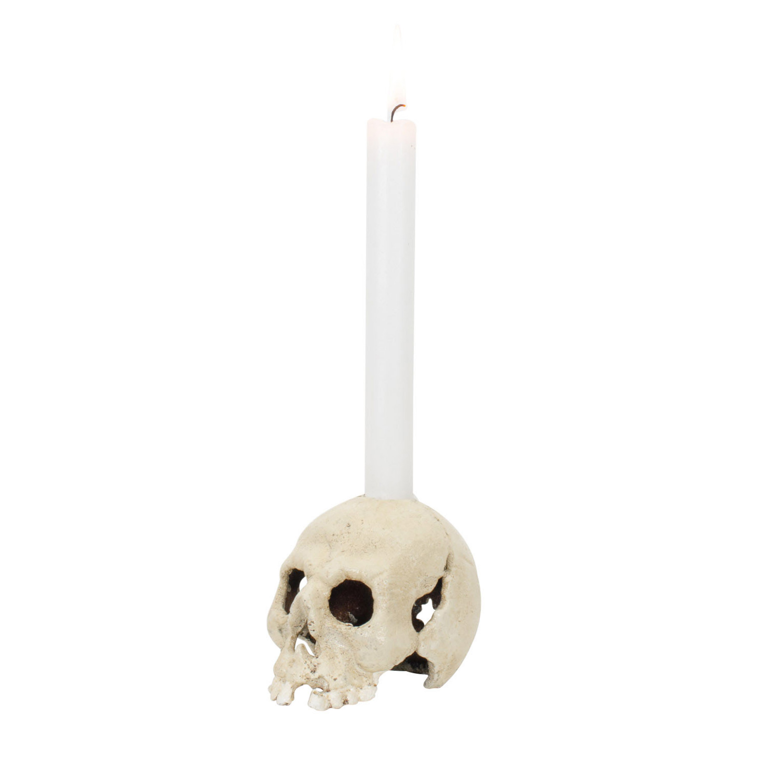 Kerzenständer Totenkopf Kerzenhalter Figur Skulptur Eisen Antik-Stil 11cm (b)