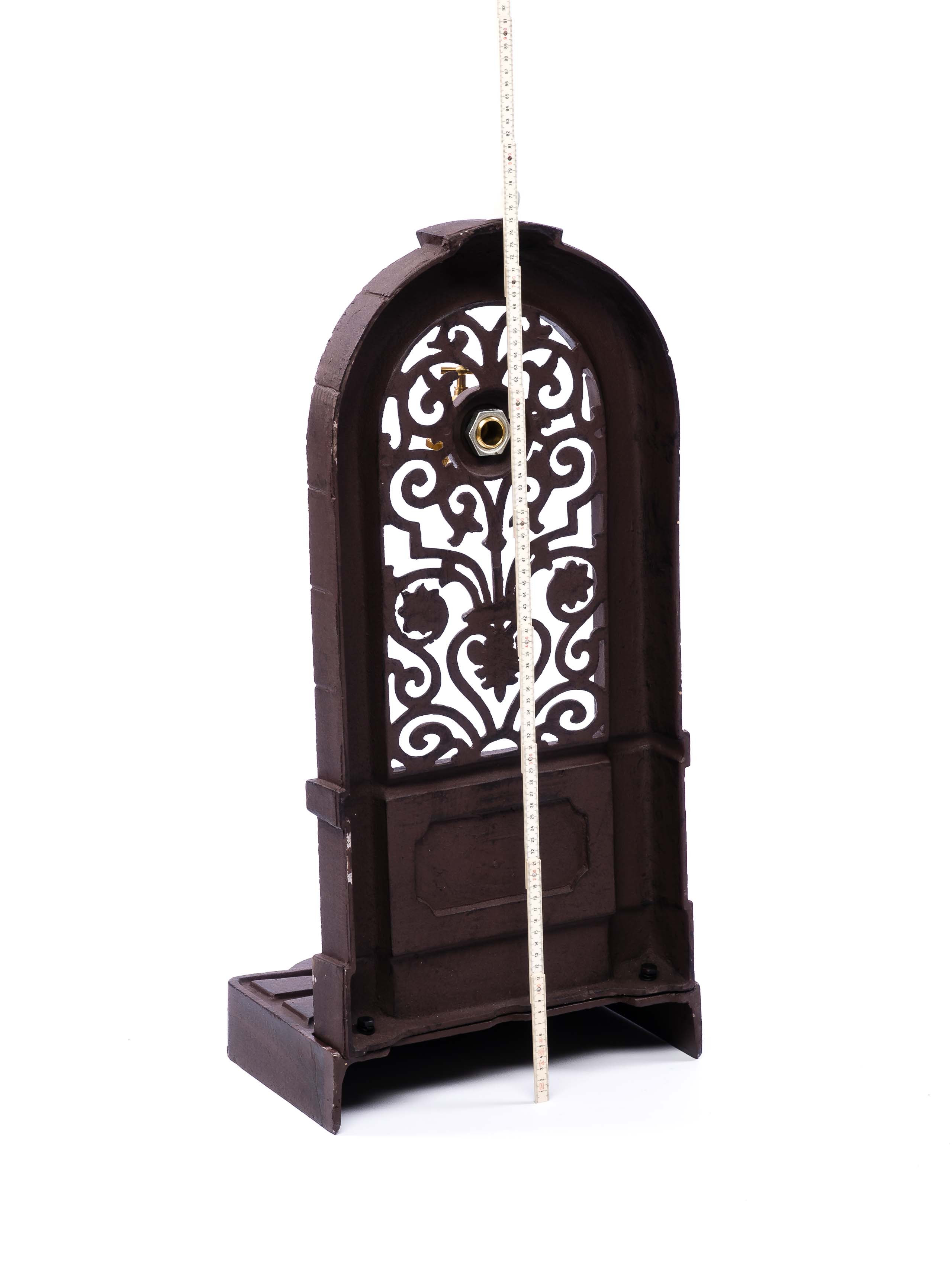 Standbrunnen Waschbecken Brunnen Lilie de Fleur 76cm braun Alu antik Stil