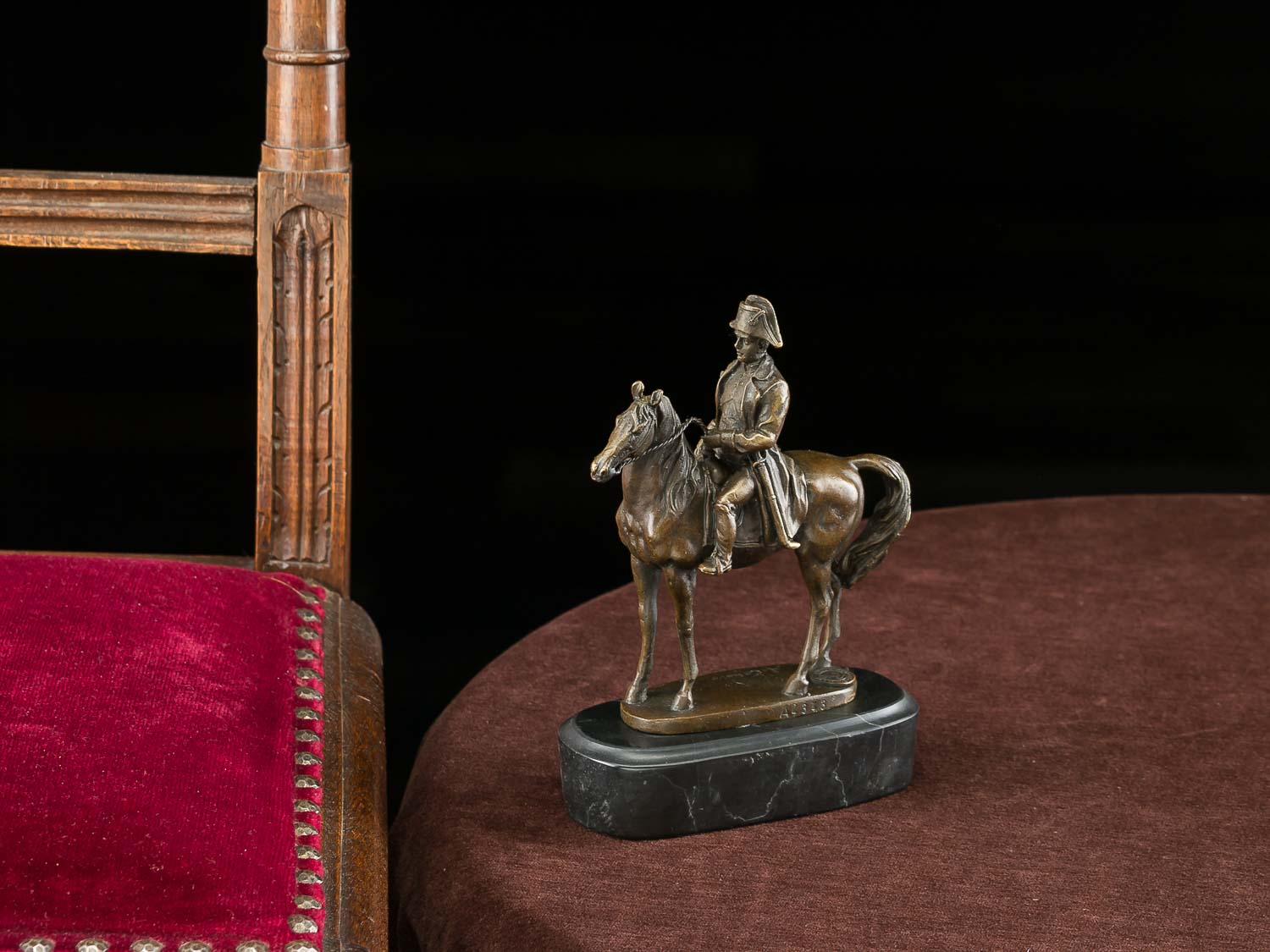 Bronze Napoleon mit Pferd Bronzeskulptur Bronzefigur Skulptur antik Stil