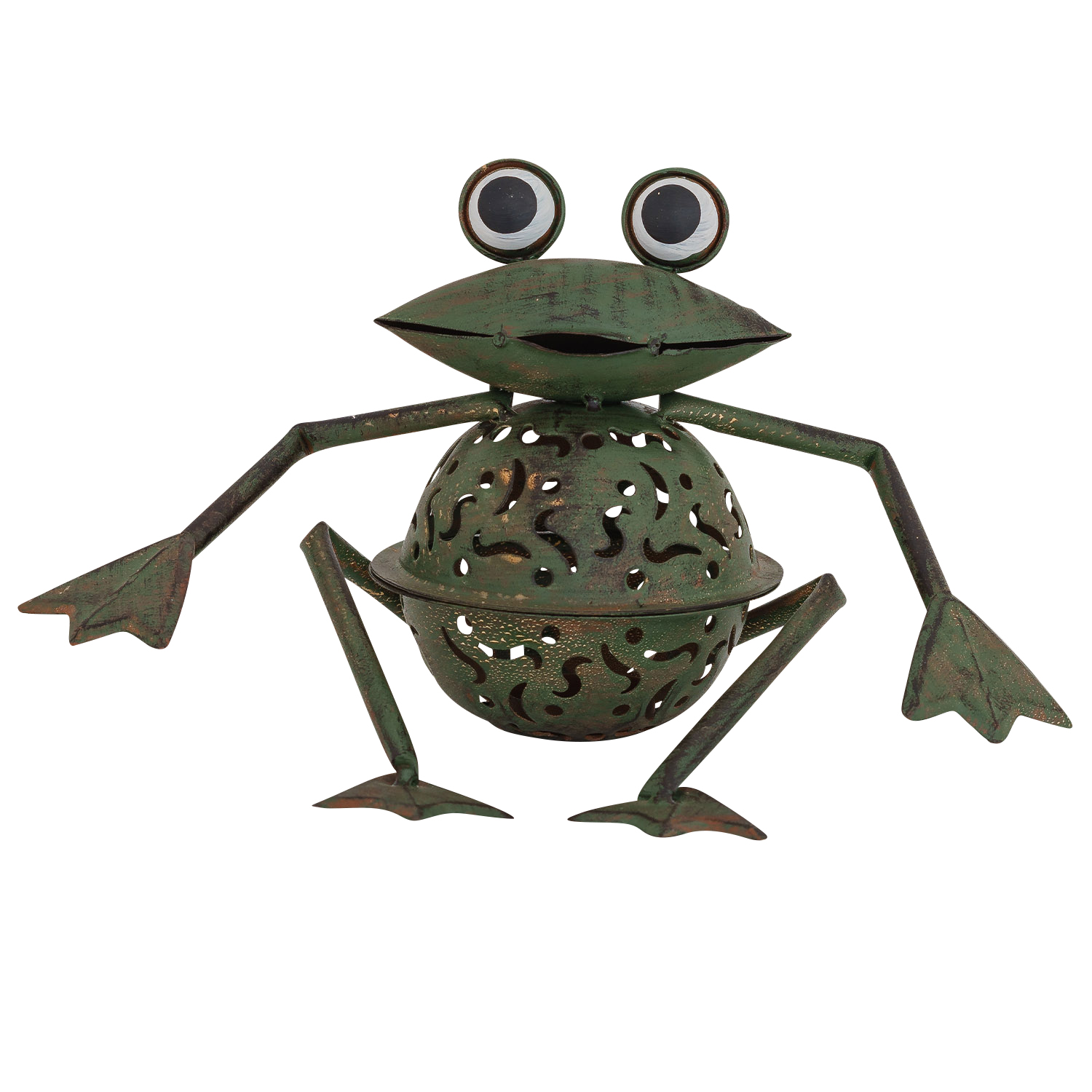 Windlicht Frosch 23cm Teelichthalter Garten garden tealight holder froog