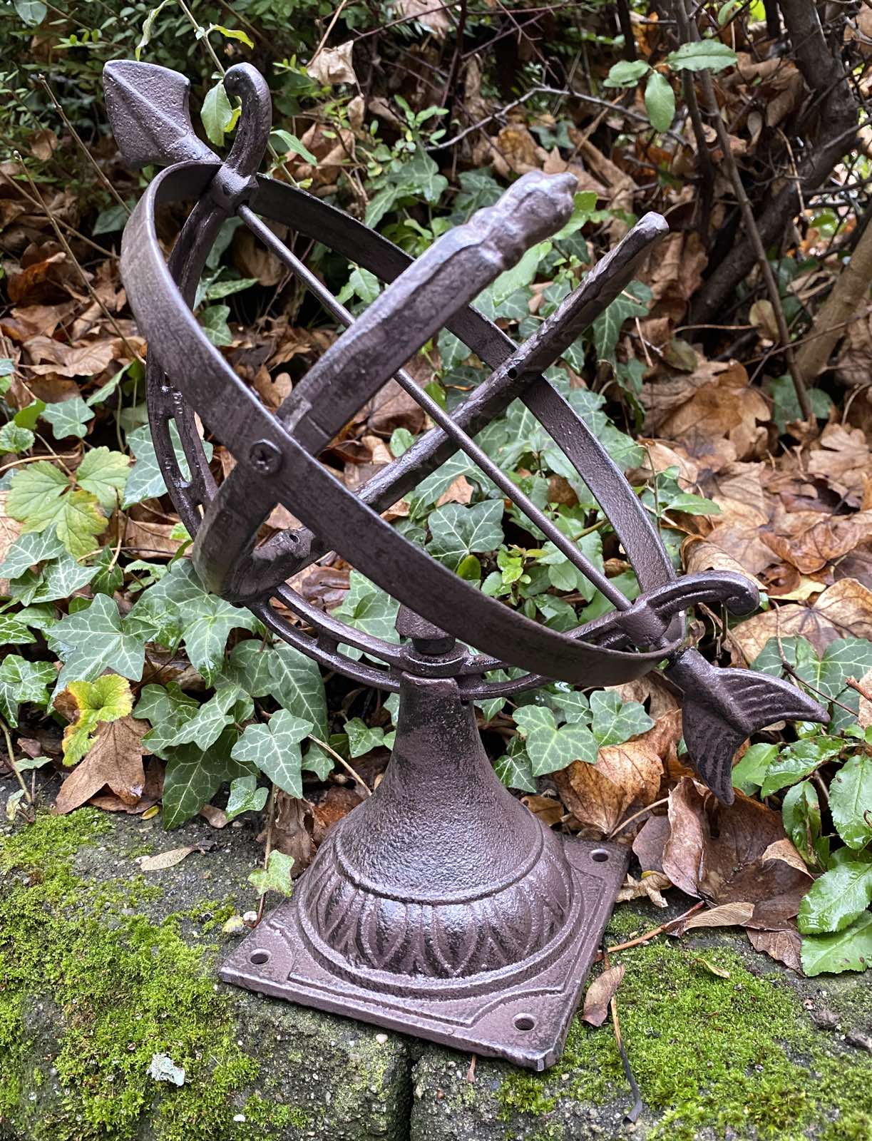 Sonnenuhr Eisen Garten Dekoration Sonne Nostalgie 32cm braun Antik-Stil