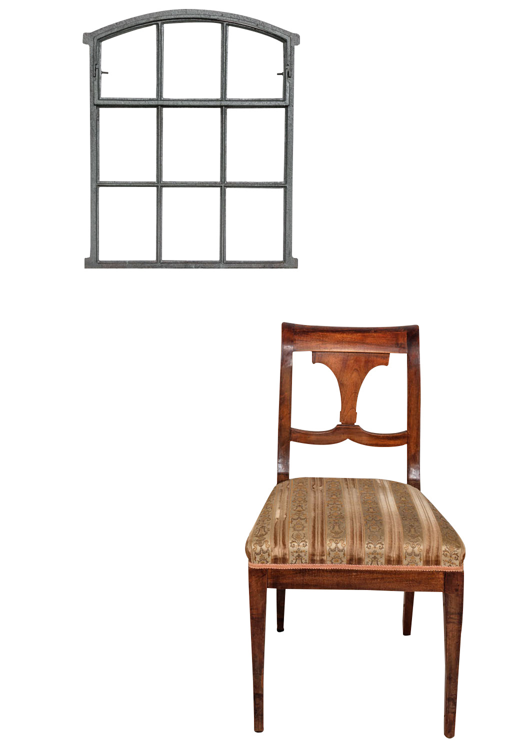 Fenster zum Öffnen grau Stallfenster Eisenfenster Eisen 71cm Antik-Stil (b2)