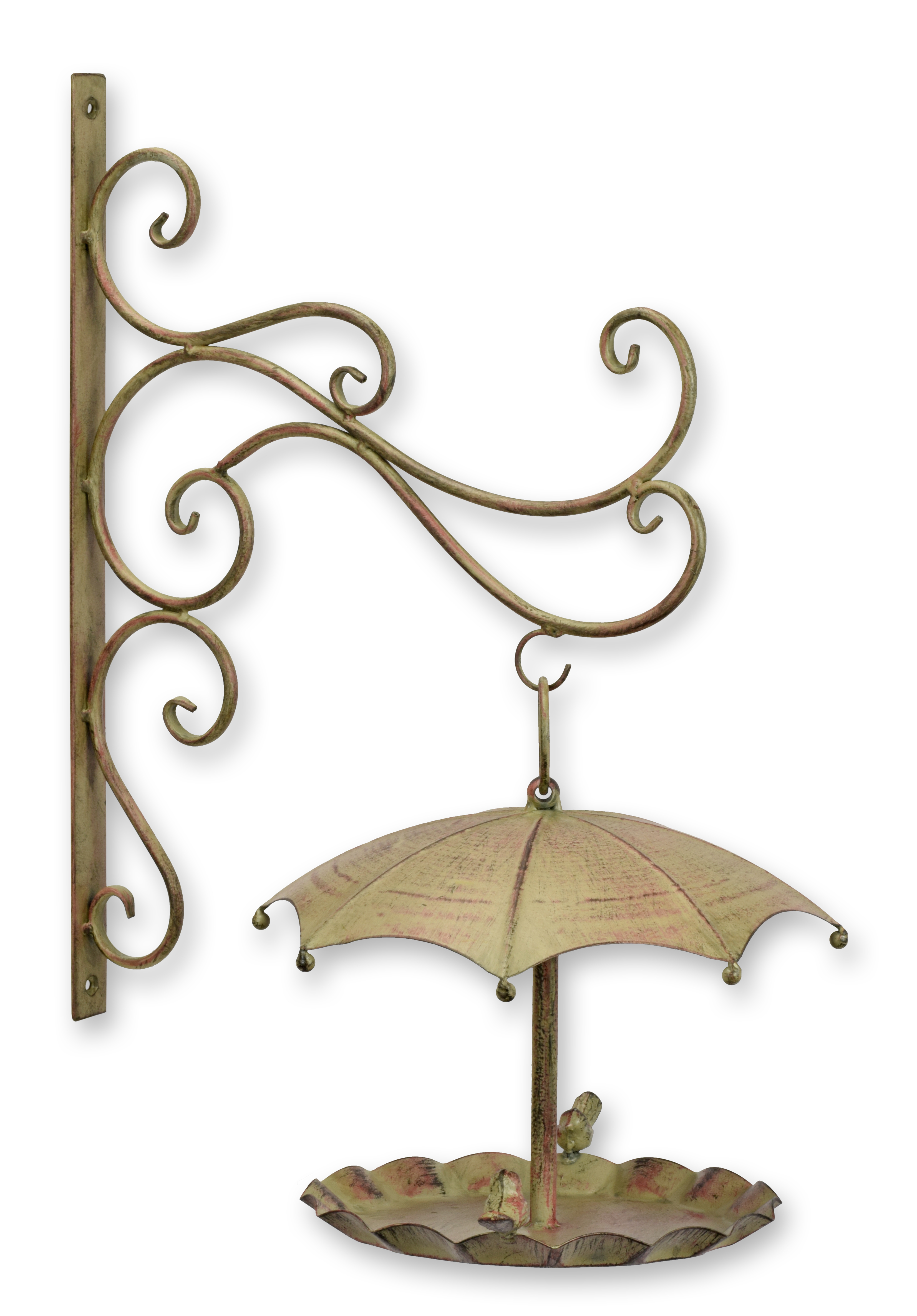 En väggmonterad fågelmatare i järn replik retro design dekoration