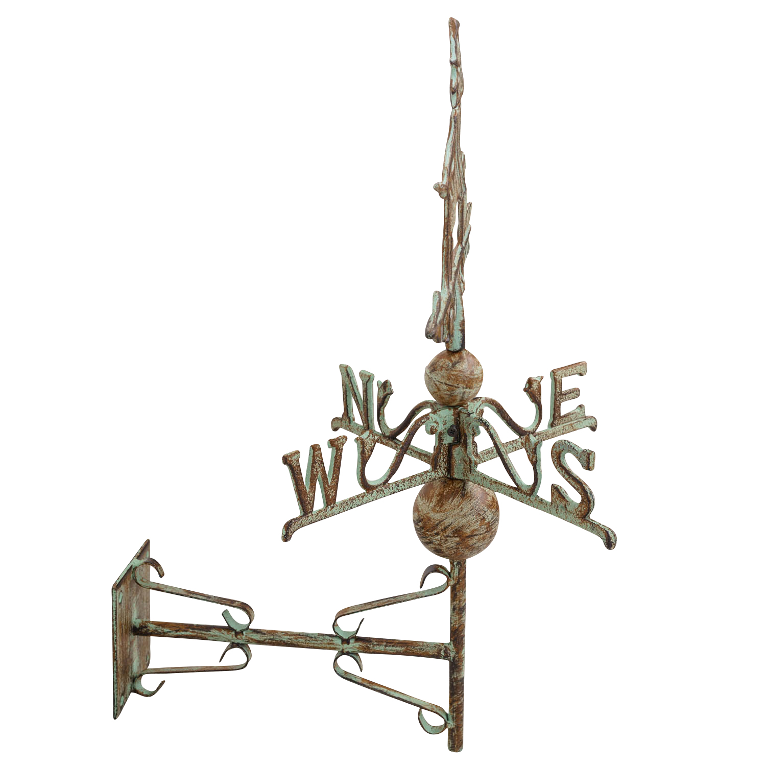 Nostalgie Wand Wetterhahn Hexe Garten Dekoration Windrad Eisen Wetterfahne grün