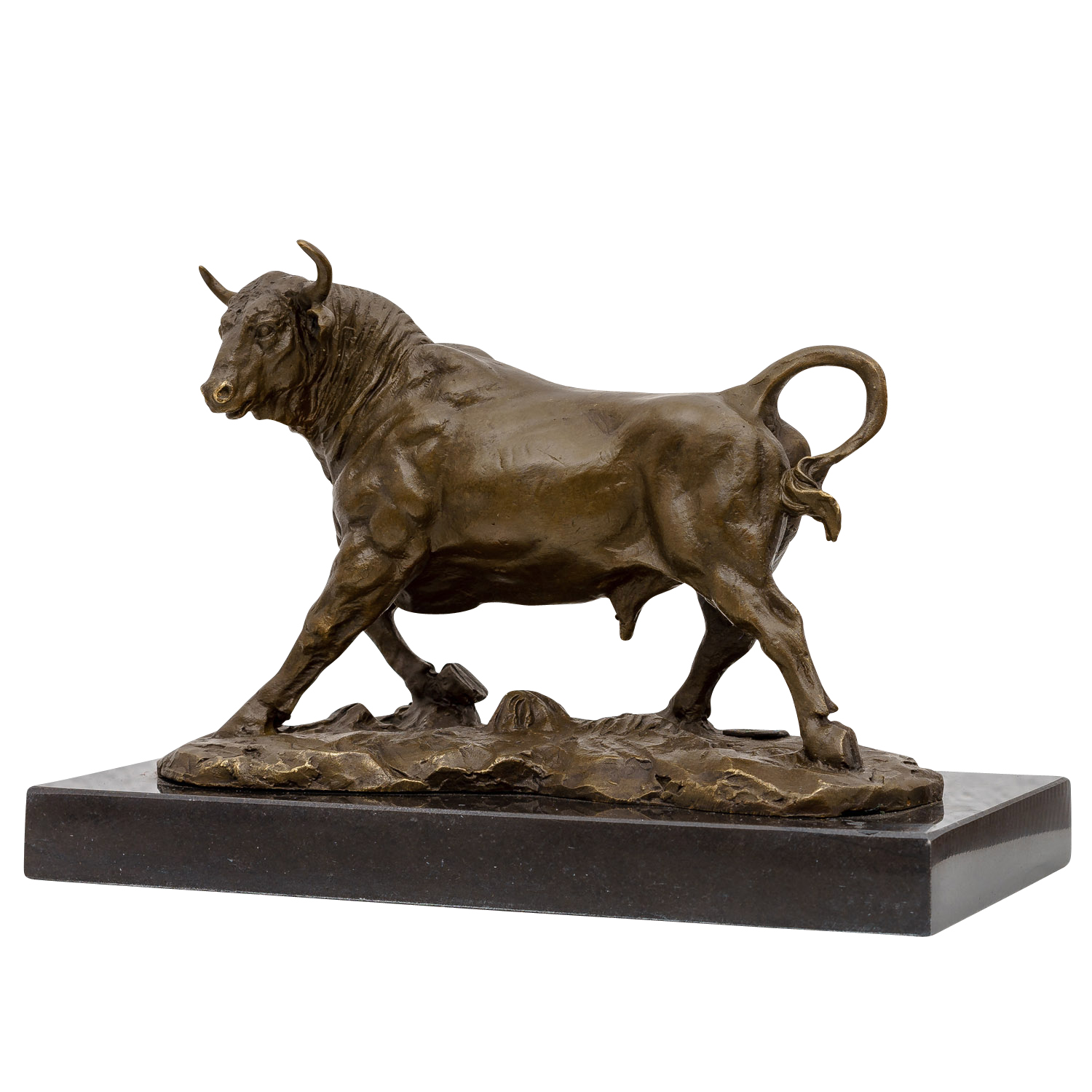 Bronzeskulptur Bronze Stier Figur Bronzefigur Statue Skulptur Antik-Stil 21cm