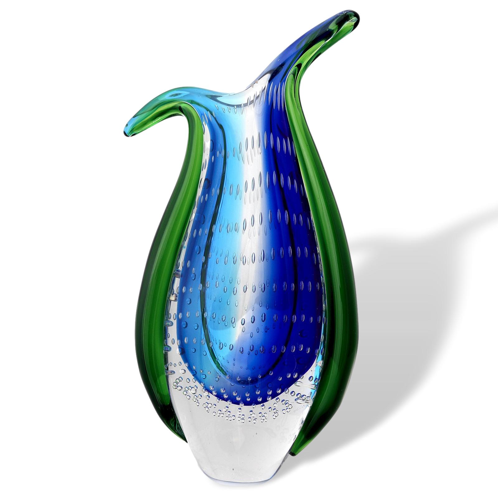 Glasvase Glas Vase im Italien Murano-Antik-Stil Höhe 27cm 2kg Tischvase Moderne