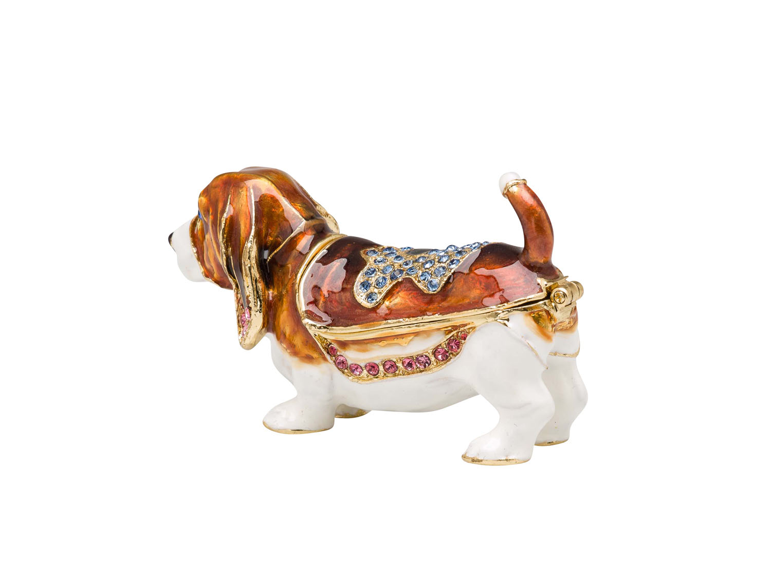 Basset Hound Hund Pillendose Schmuckdose Dose Pillenbox Box Dose Pille Figur