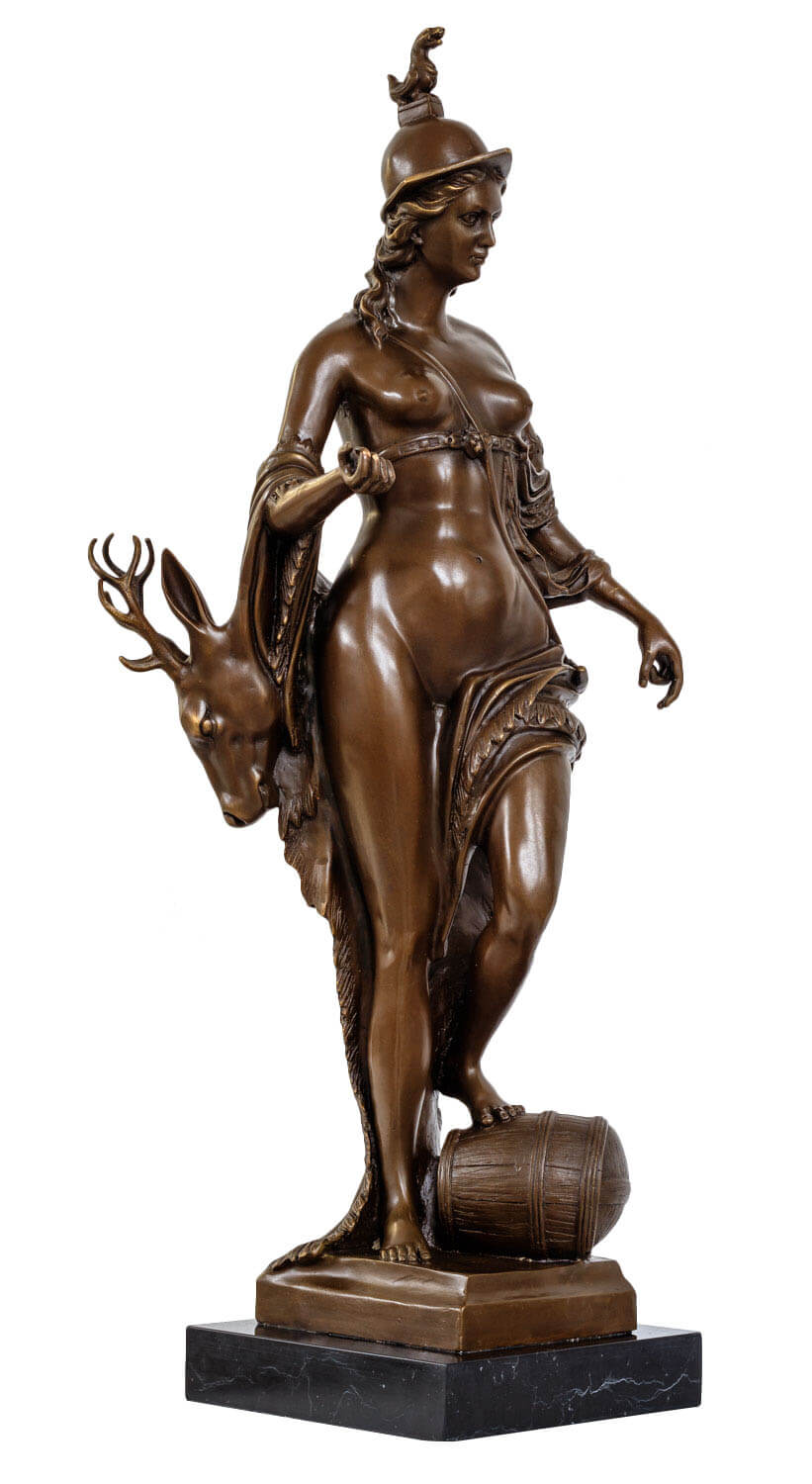 Bronzeskulptur Diana Göttin Jagd Antik-Stil Bronze Figur Statue 70cm