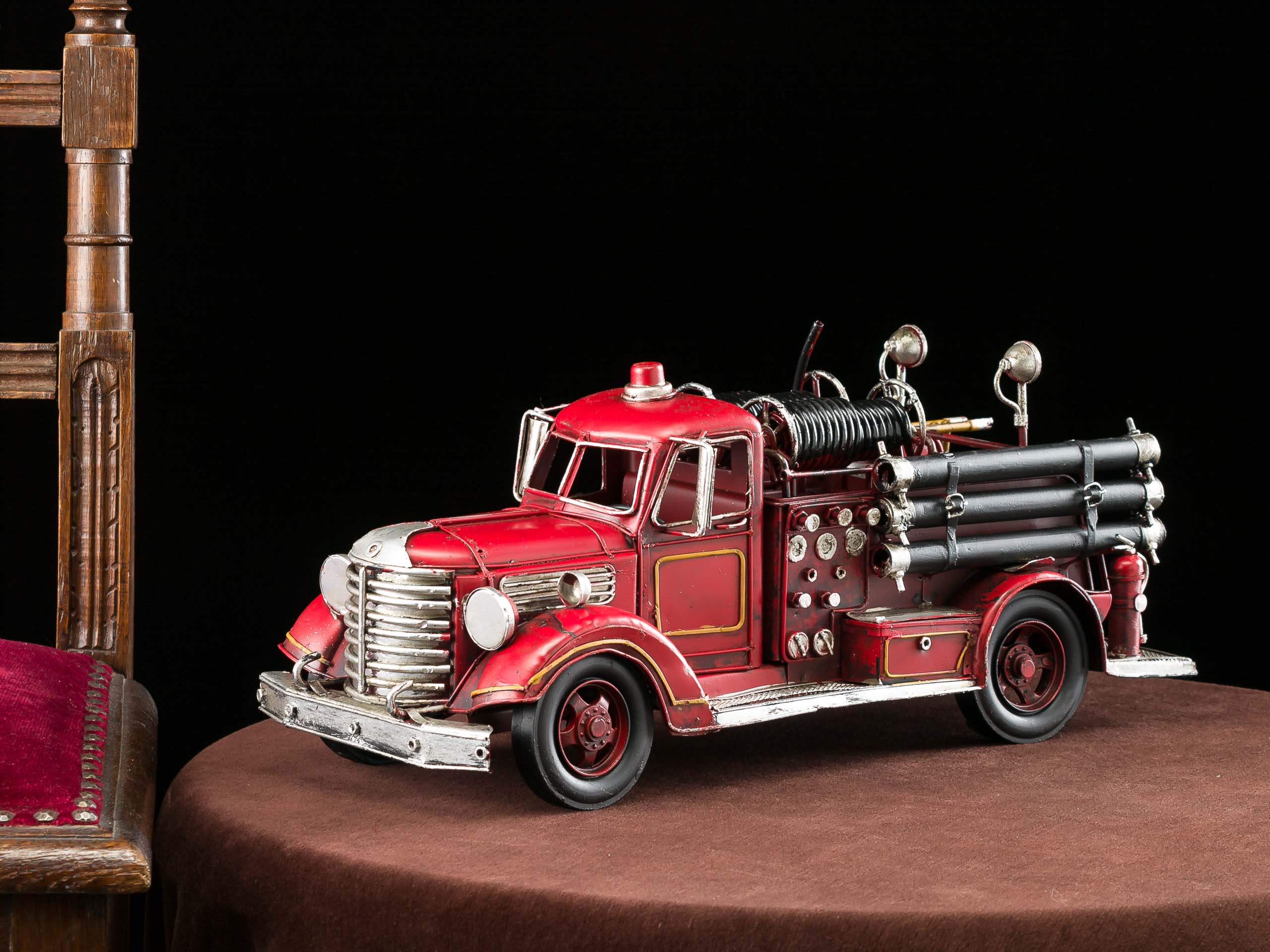 Feuerwehrauto Modellfahrzeug Feuerwehr antik Stil 41cm Auto Blech model car