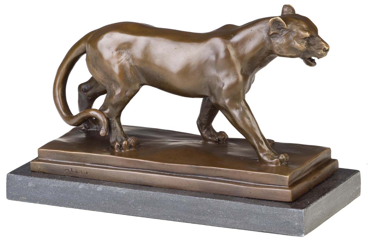 Bronzeskulptur Raubkatze im Antik-Stil Bronze Figur Statue - 24cm