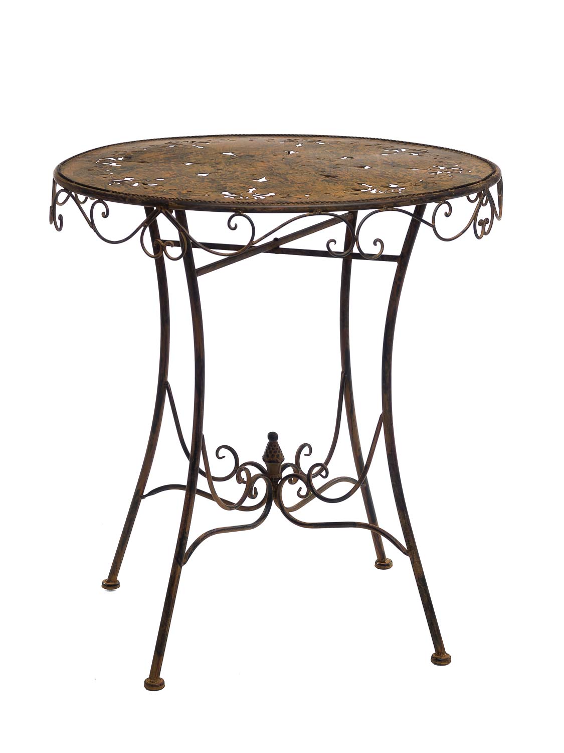 Gartenset Eisen Metall Garnitur Garten Möbel braun Antik-Stil