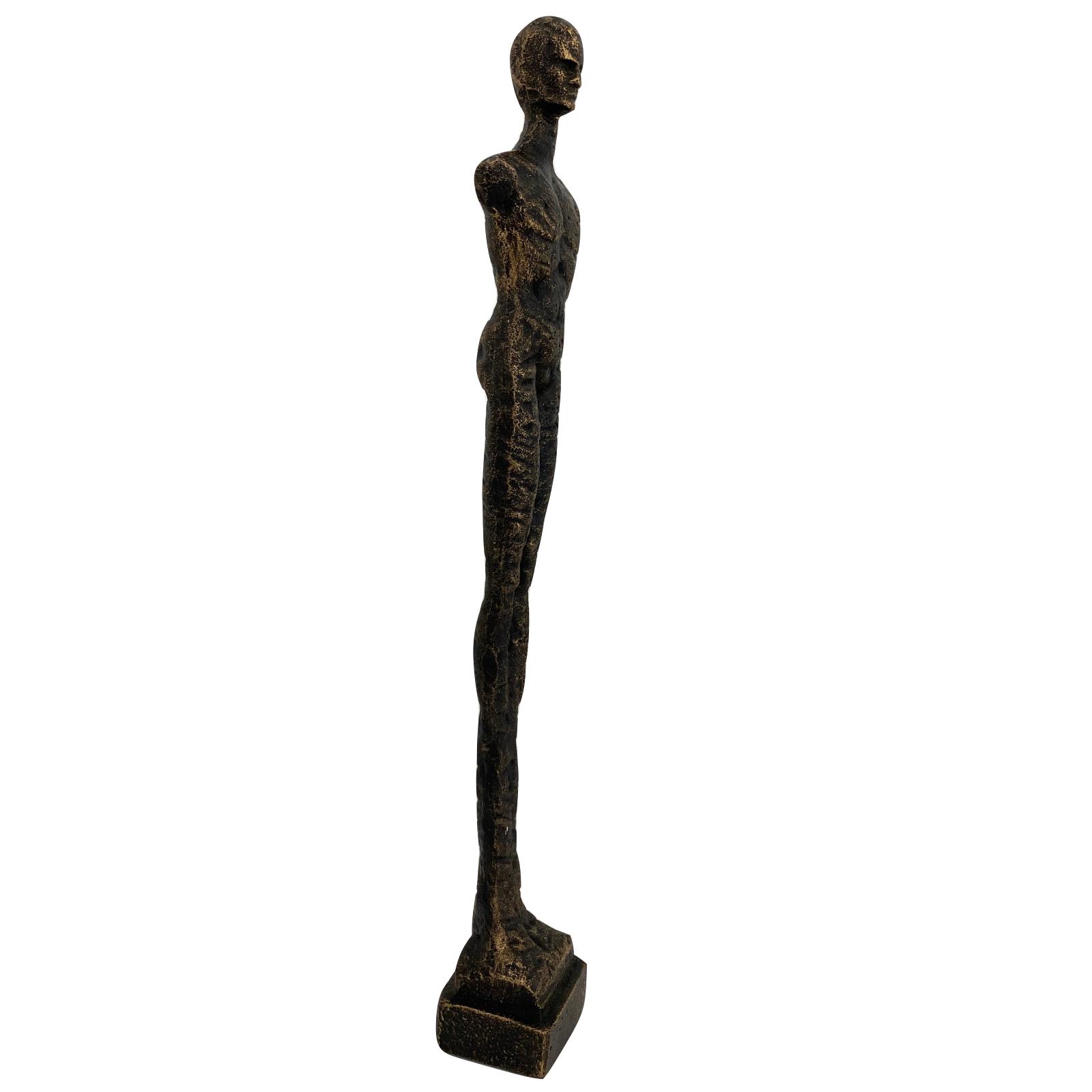 Skulptur Eisenfigur stehender Mann Figur Statue Skulptur Antik-Stil 43cm