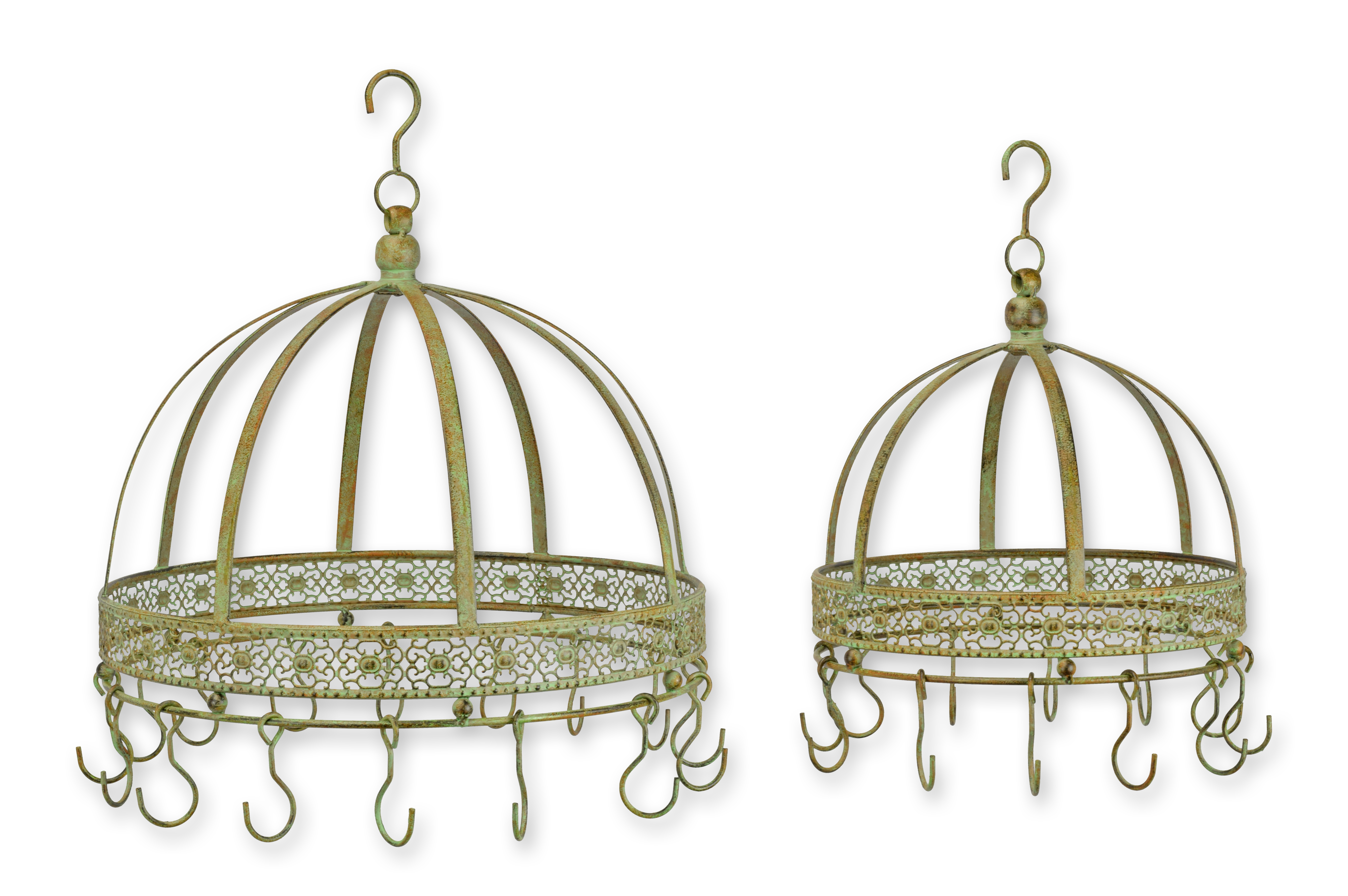 Ett par krokskena i form av järnkronor replik retro design dekoration Zubehor, Ohrring, Schmuck