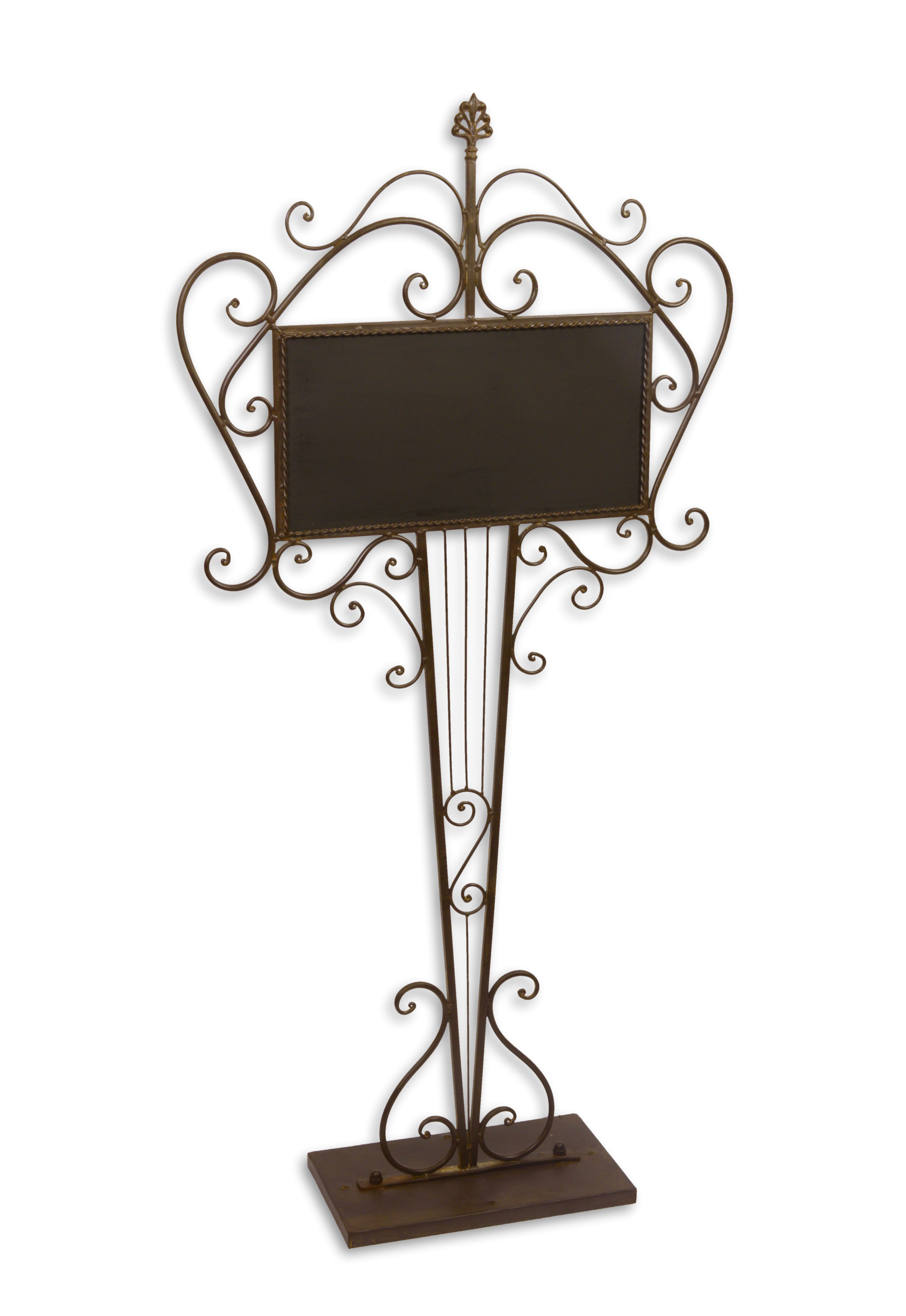 En järntavla på stativ - brun replik retro design dekoration