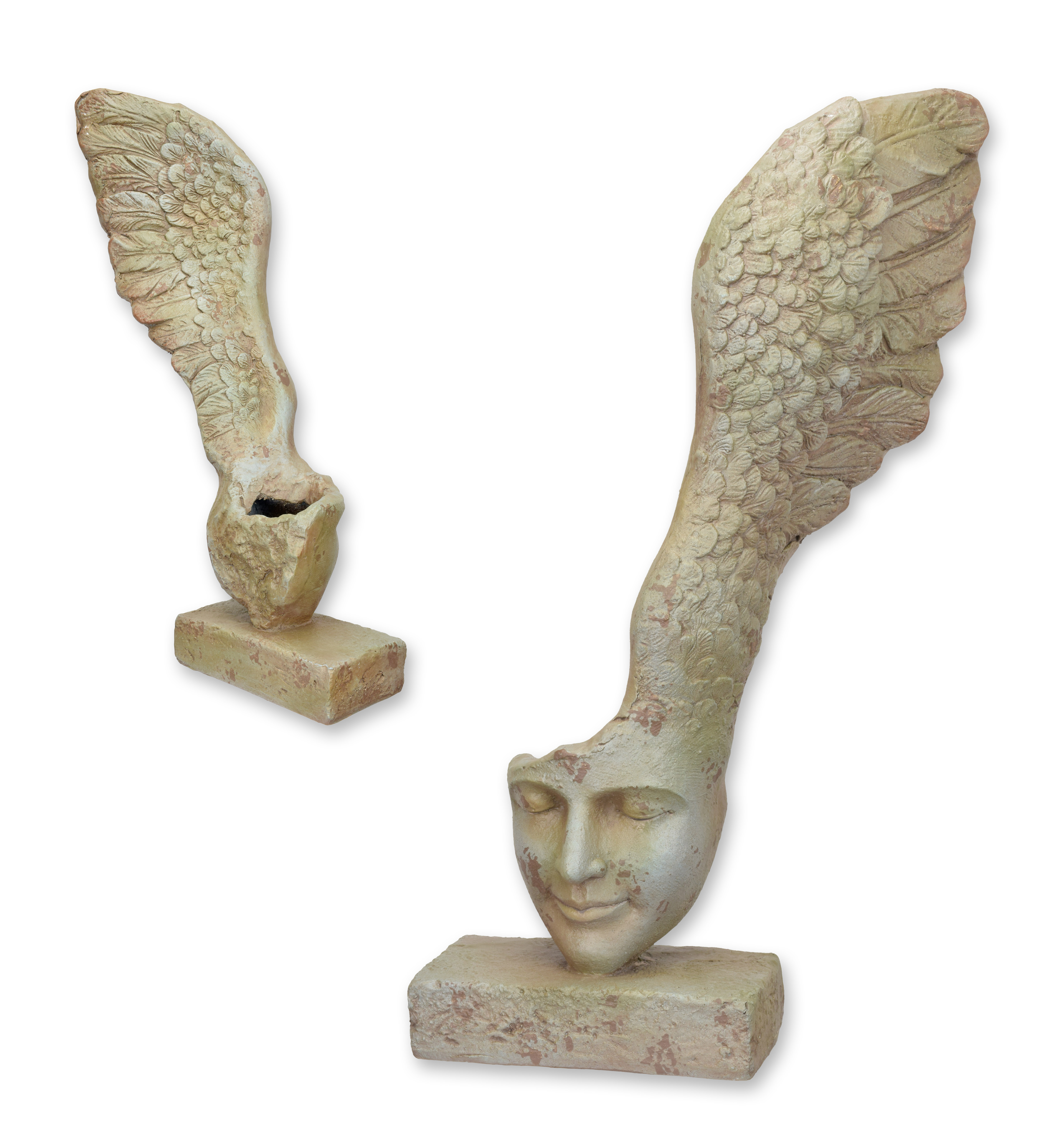 En antik stil mgo vingad ansiktsplanterare replik retro design dekoration