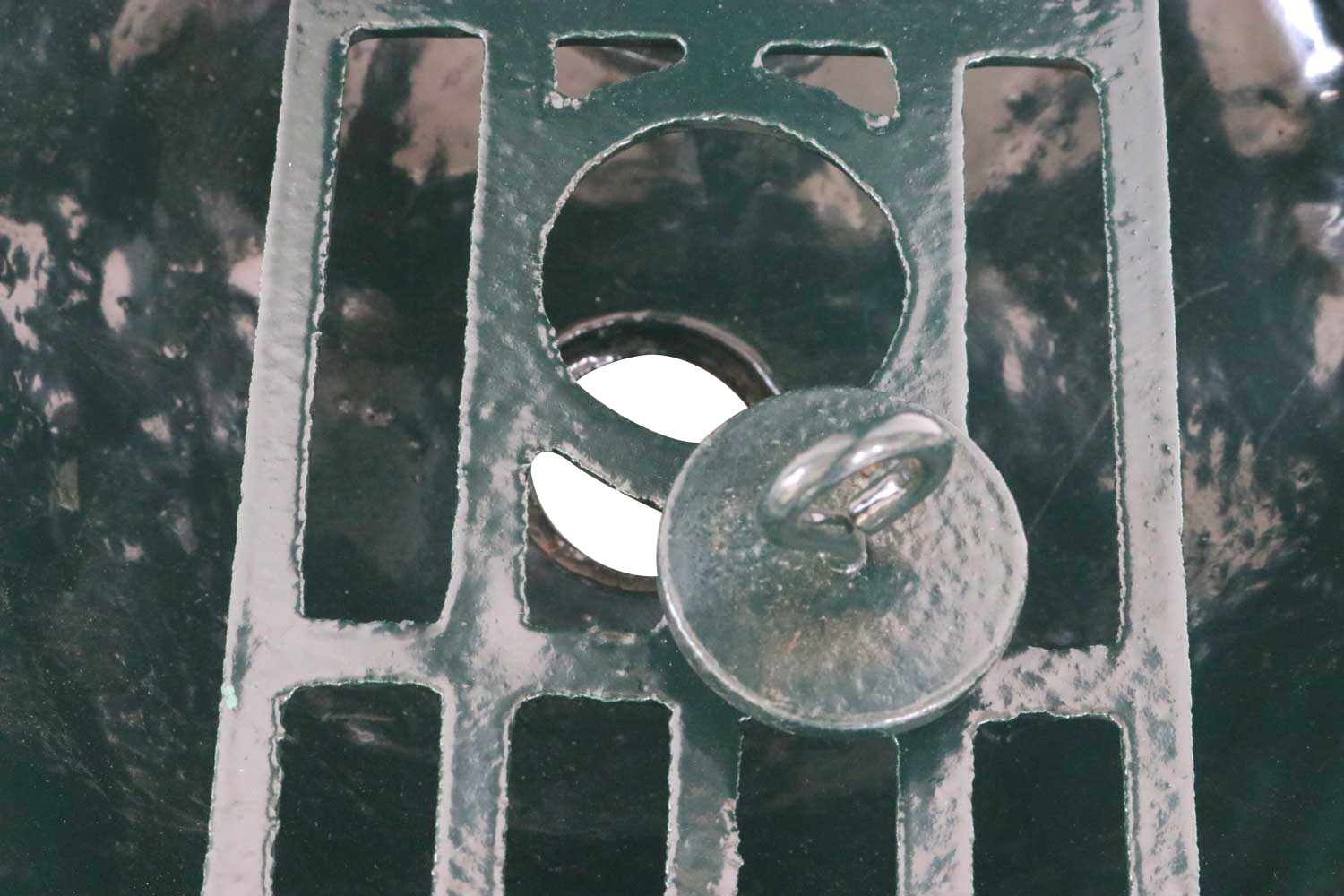 Standbrunnen 73cm Alu grün Brunnen Waschbecken Zapfsäule Antik-Stil