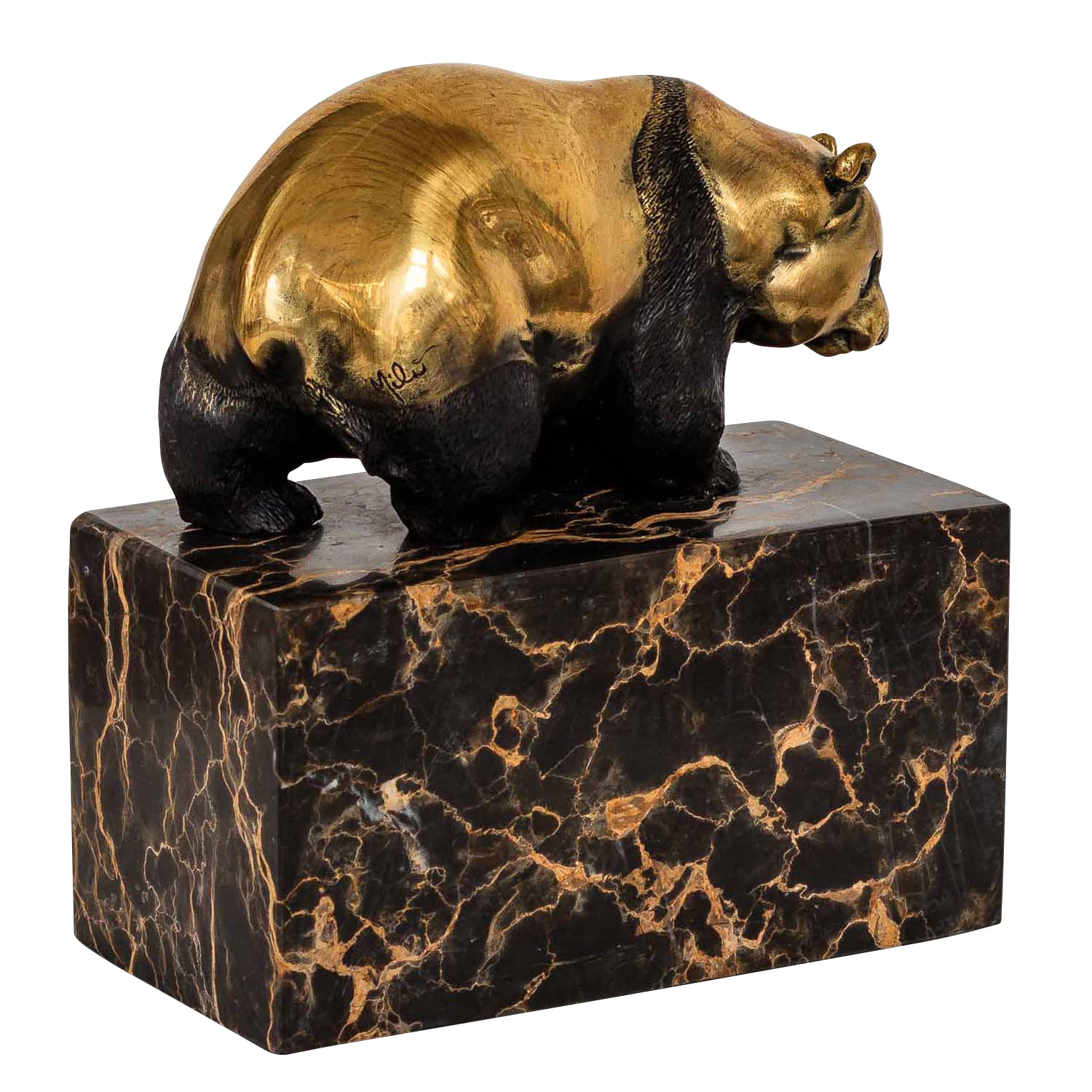 Bronzeskulptur Panda im Antik-Stil Bronze Figur 15cm