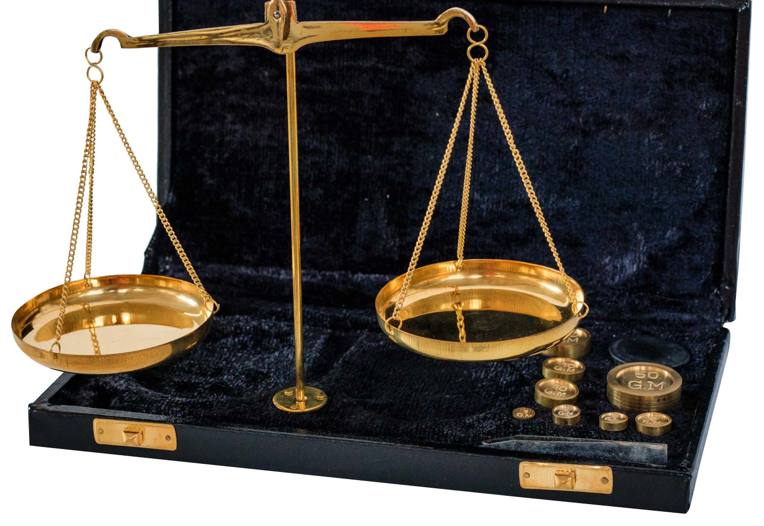Waage Feinwaage Goldwaage im Etui Messing Apothekerwaage Antik-Stil