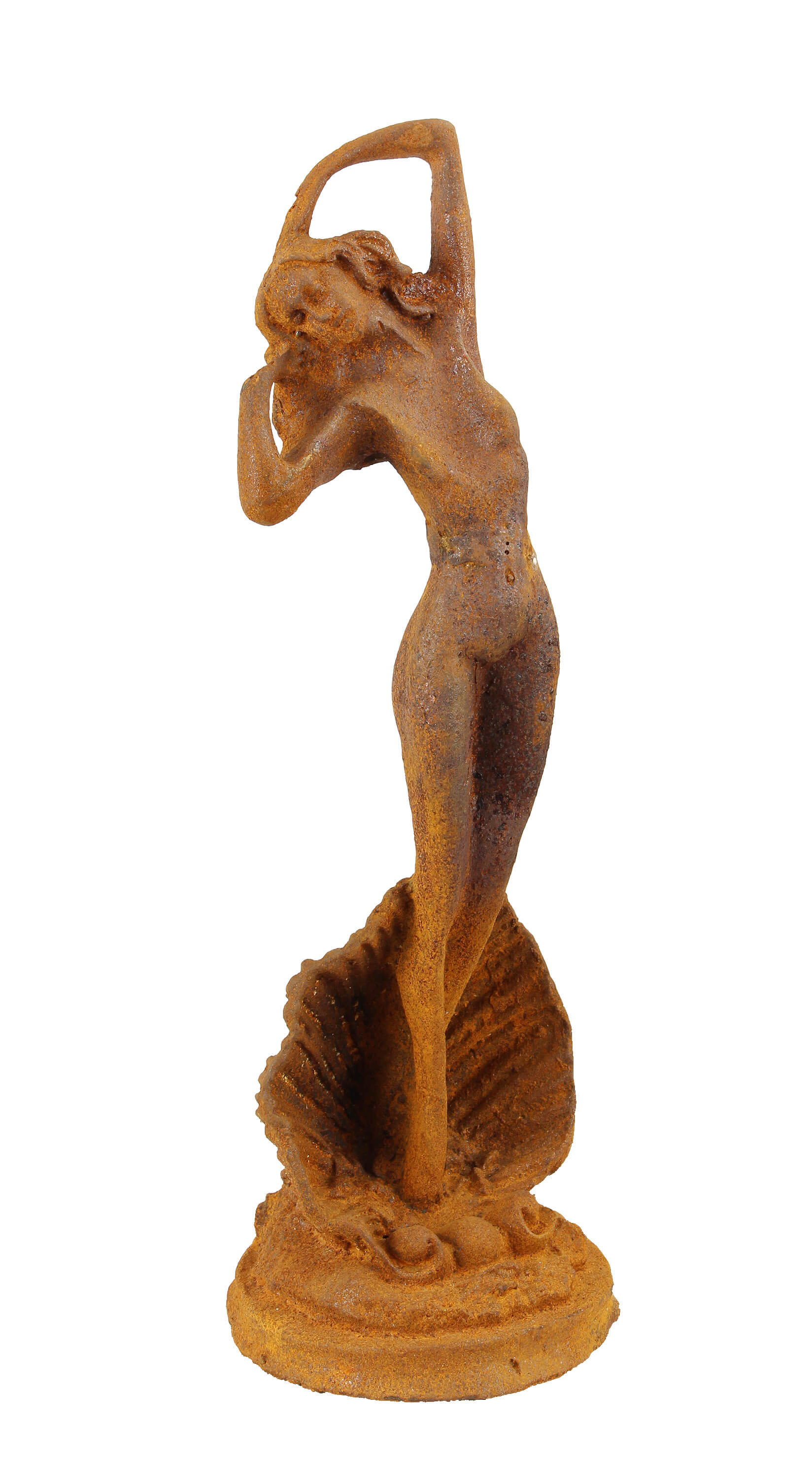 En rostig gjutjärnsfigur av Venus födelse replik retro design dekoration