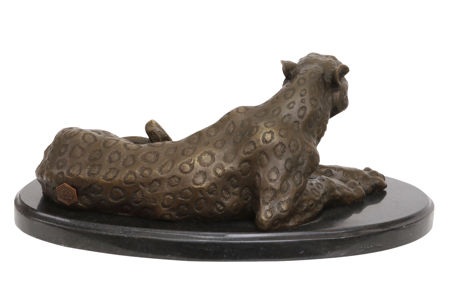 Bronzeskulptur Leopard Bronze Raubkatze 28cm Statue Bronzefigur Antik-Stil