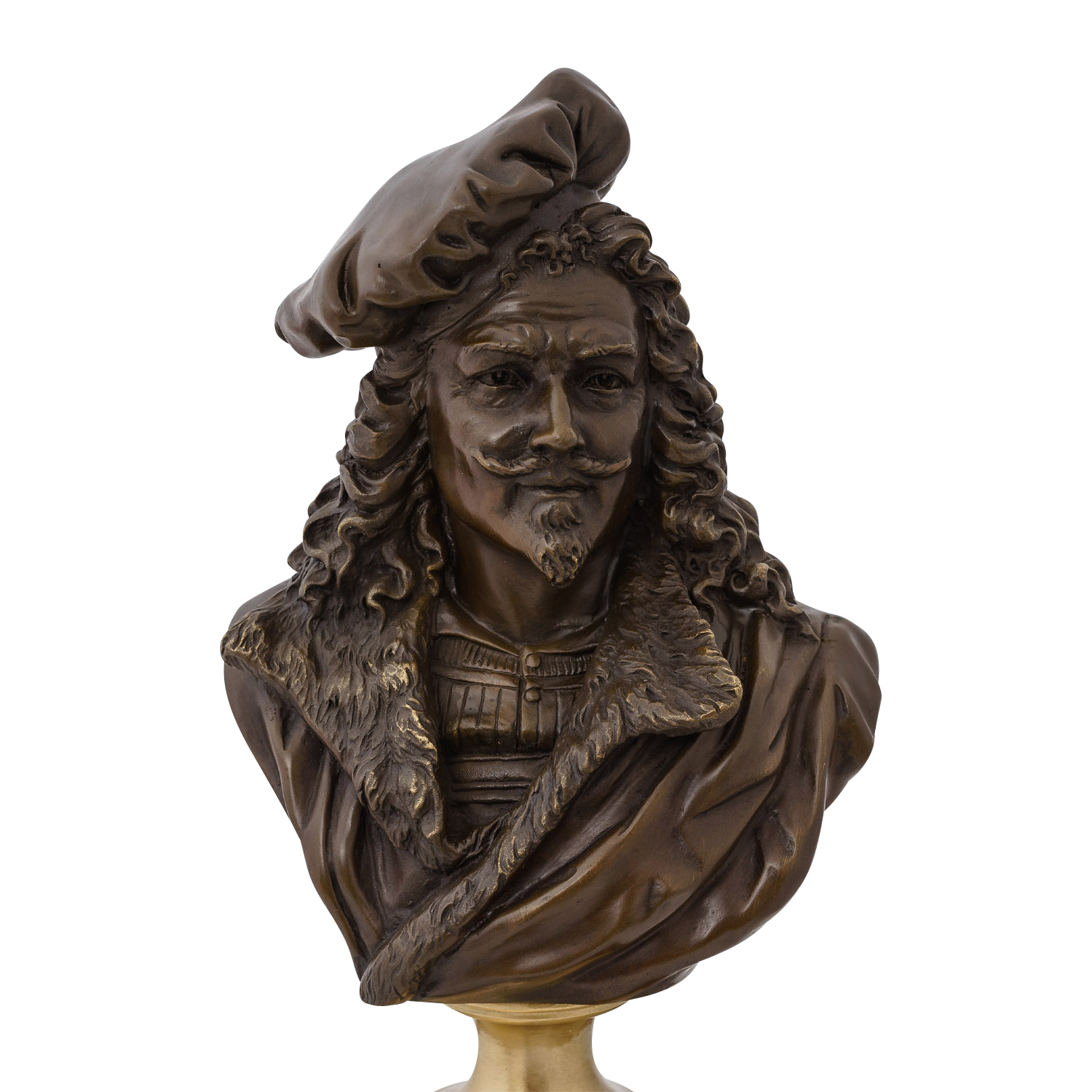 Bronzefigur Rembrandt Harmenszoon van Rijn Künstler Barock Büste Skulptur Bronze