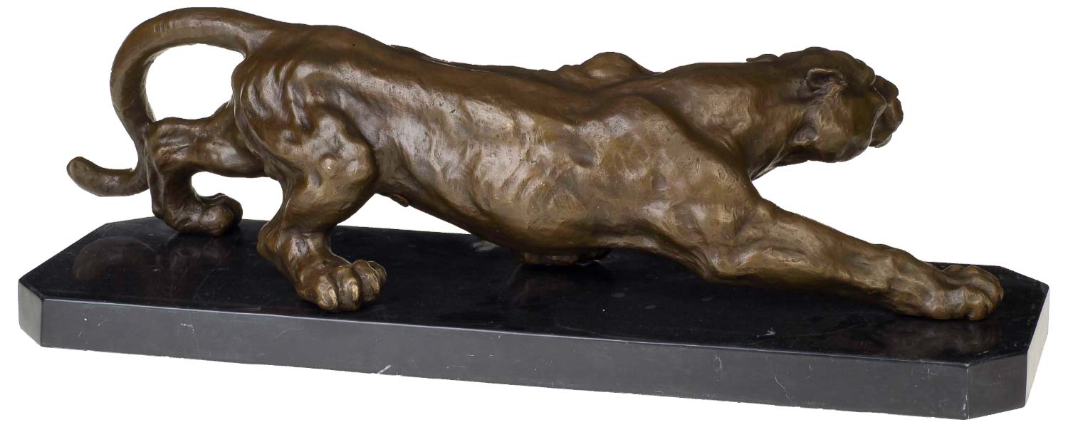 Bronzeskulptur Panther im Antik-Stil Bronze Figur Statue 65cm - 13kg