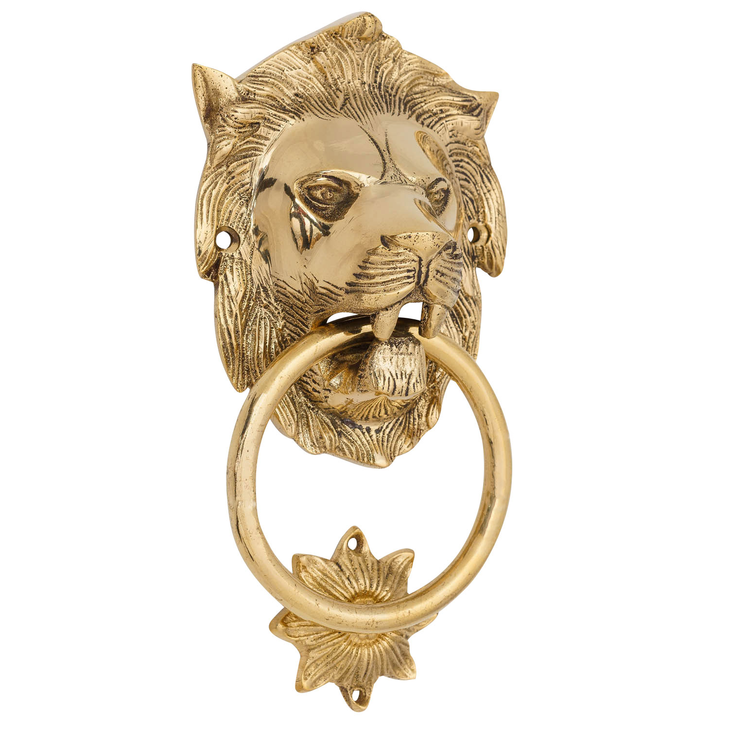 Historischer Türklopfer Löwe Türbeschlag Tür Messing im Antik-Stil 22cm