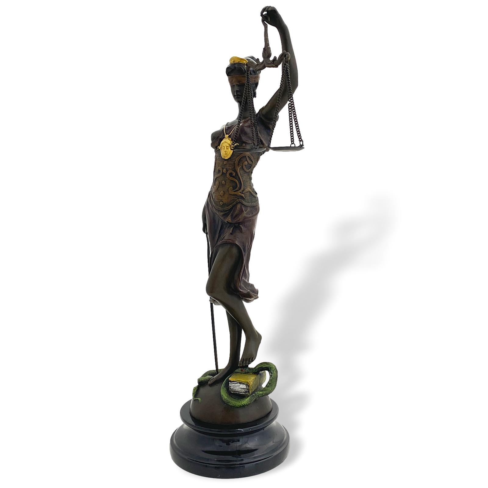 Bronzeskulptur Justitia Bronzestatue Bronze Sculptur Antik-Stil - 40cm