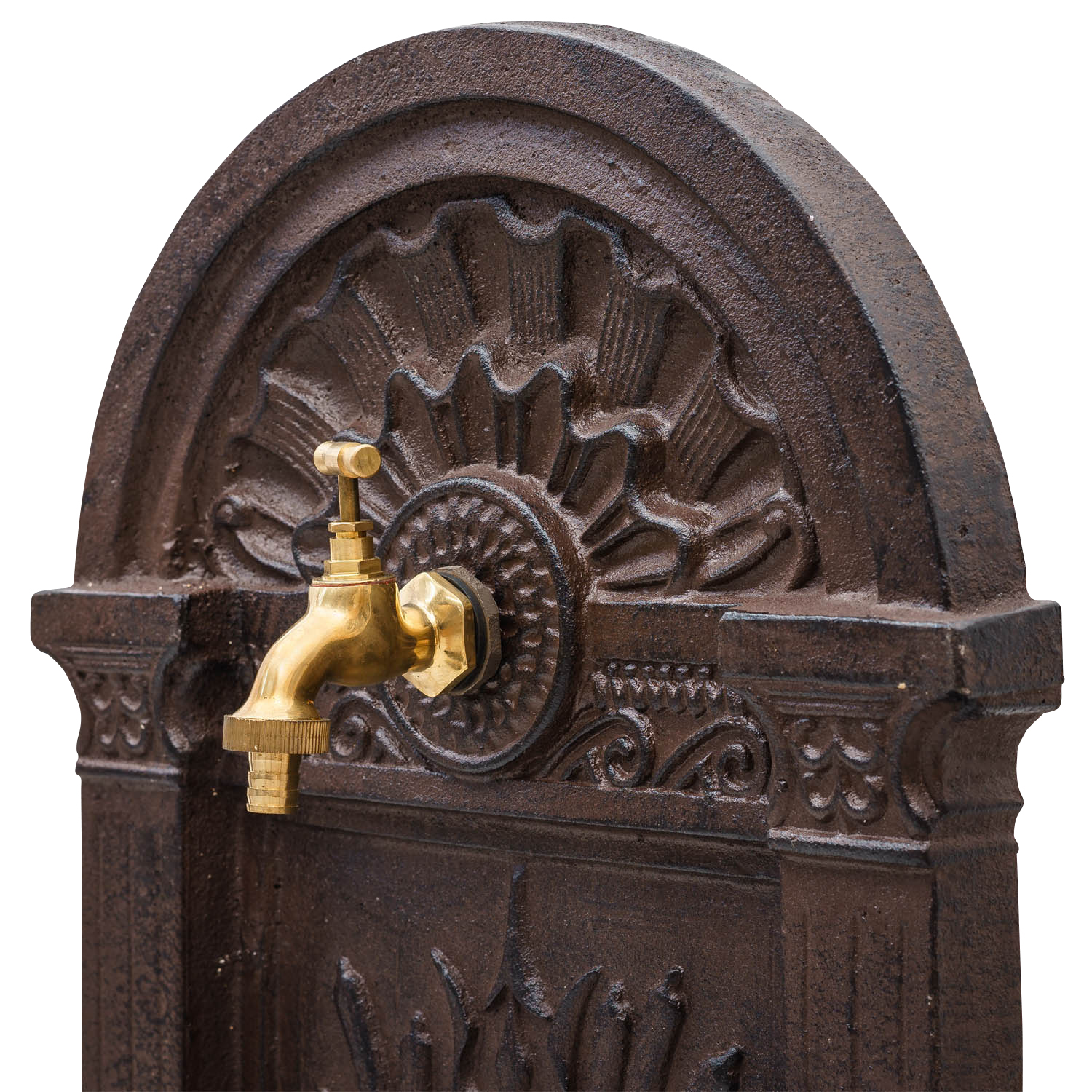 Standbrunnen Waschbecken Brunnen Eisen Wandbrunnen antik Style 83cm braun