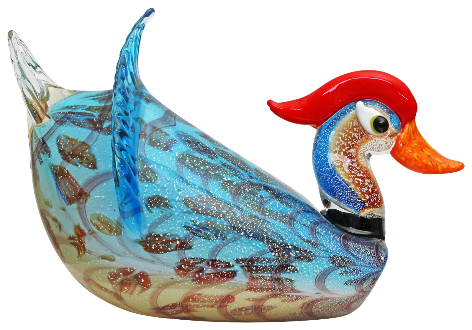 Glasfigur Figur Glas Ente Vogel im Murano Antik Stil 41cm