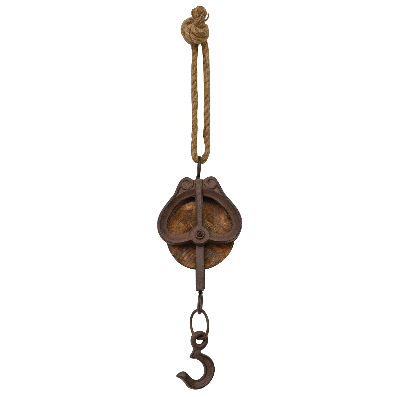 Flaschenzug Umlenkrolle Seilzug Rolle Eisen Werkzeug Antik-Stil 51cm (a)