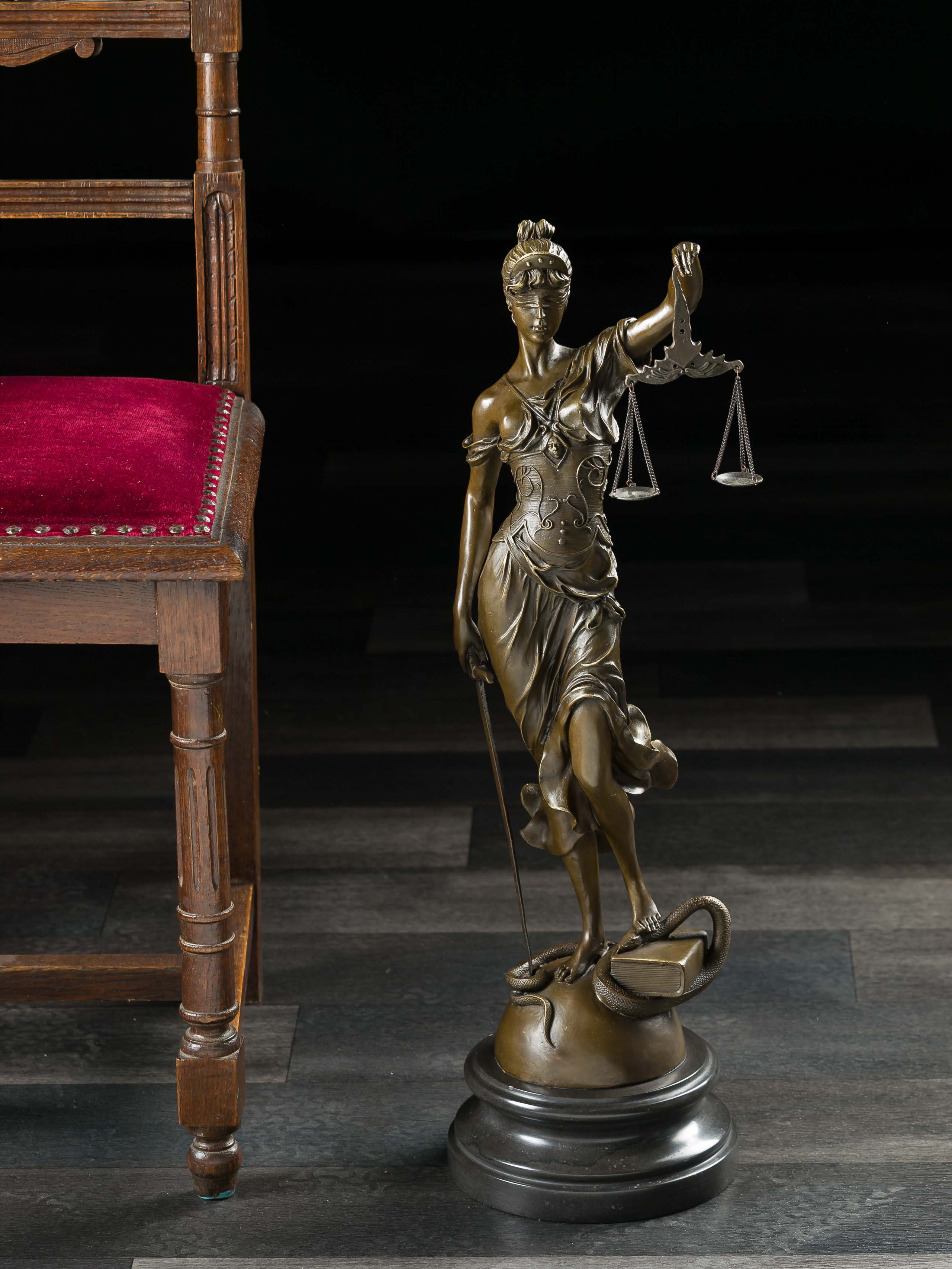 Bronzeskulptur Justitia Justizia Bronze Figur Skulptur sculpture Justice