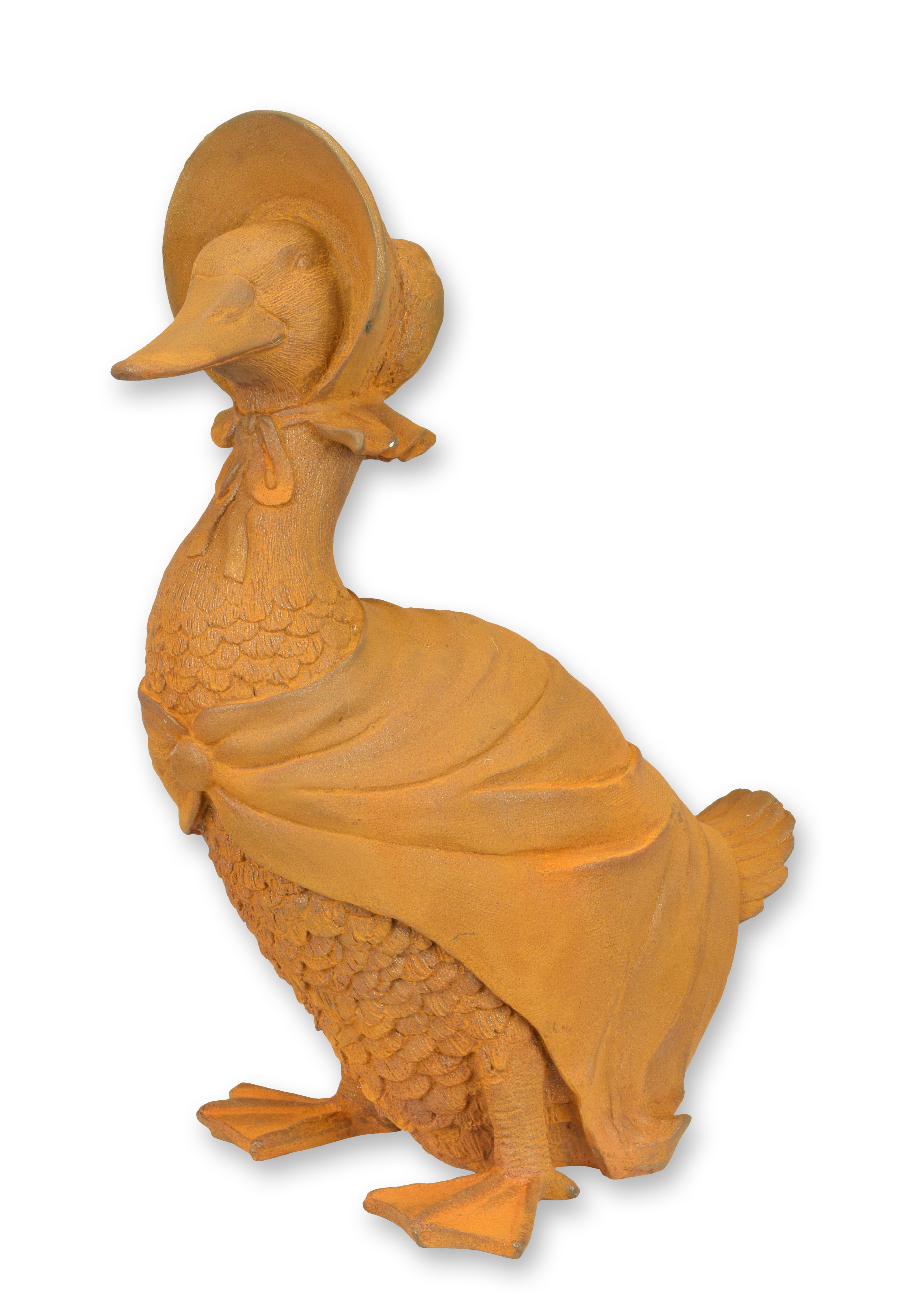 En rostig gjutjärnsfigur av moder gås replik retro design dekoration