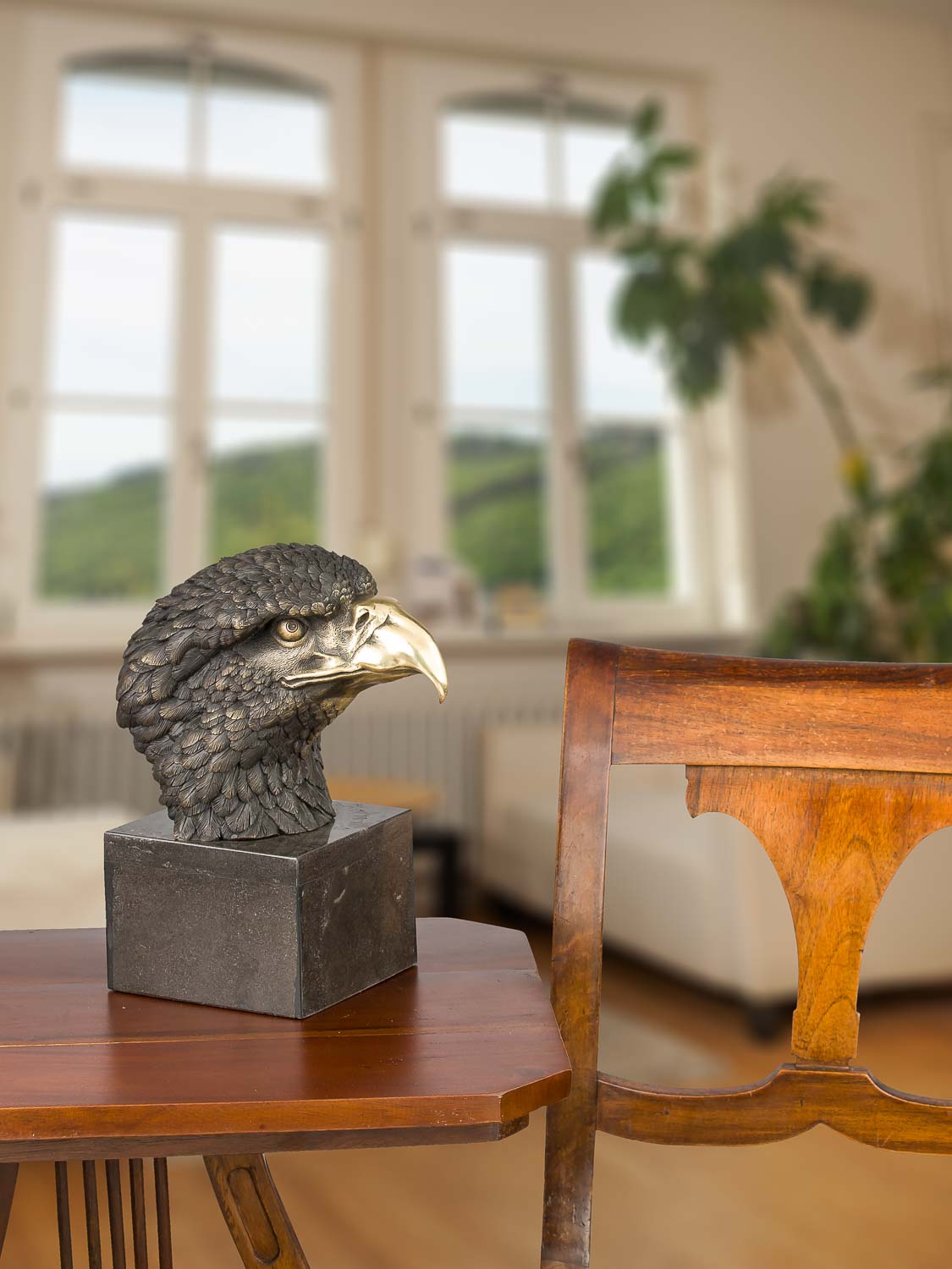 Bronzeskulptur Adler Büste Bronze Figur Statue im Antik-Stil 28cm