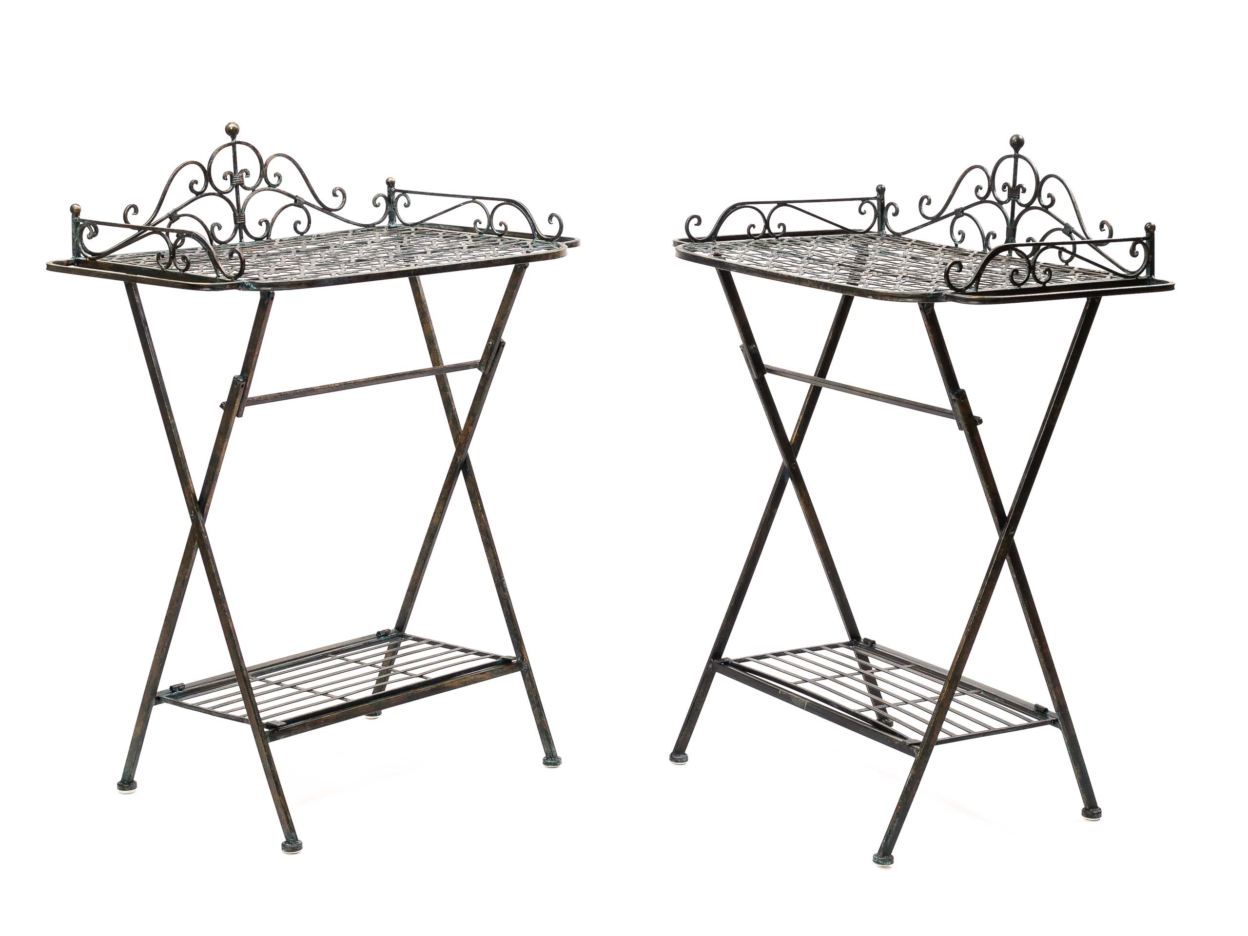 2x Butlers´s tray Serviertisch Gartentisch Eisen Garten Klapptisch Tisch garden