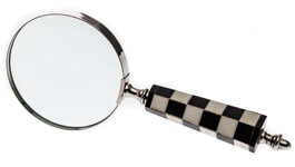 rasp vergrößerung, handspiegel, Schachbrett-Griff, runder Spiegel, Metallrand