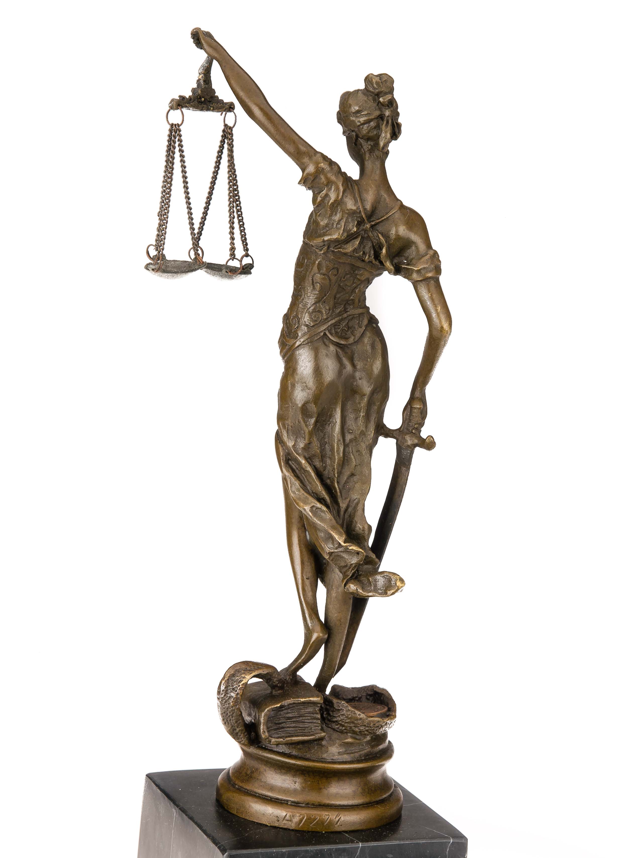 Bronzeskulptur Justitia Justizia Bronze Figur Skulptur im Antik-Stil - 34cm