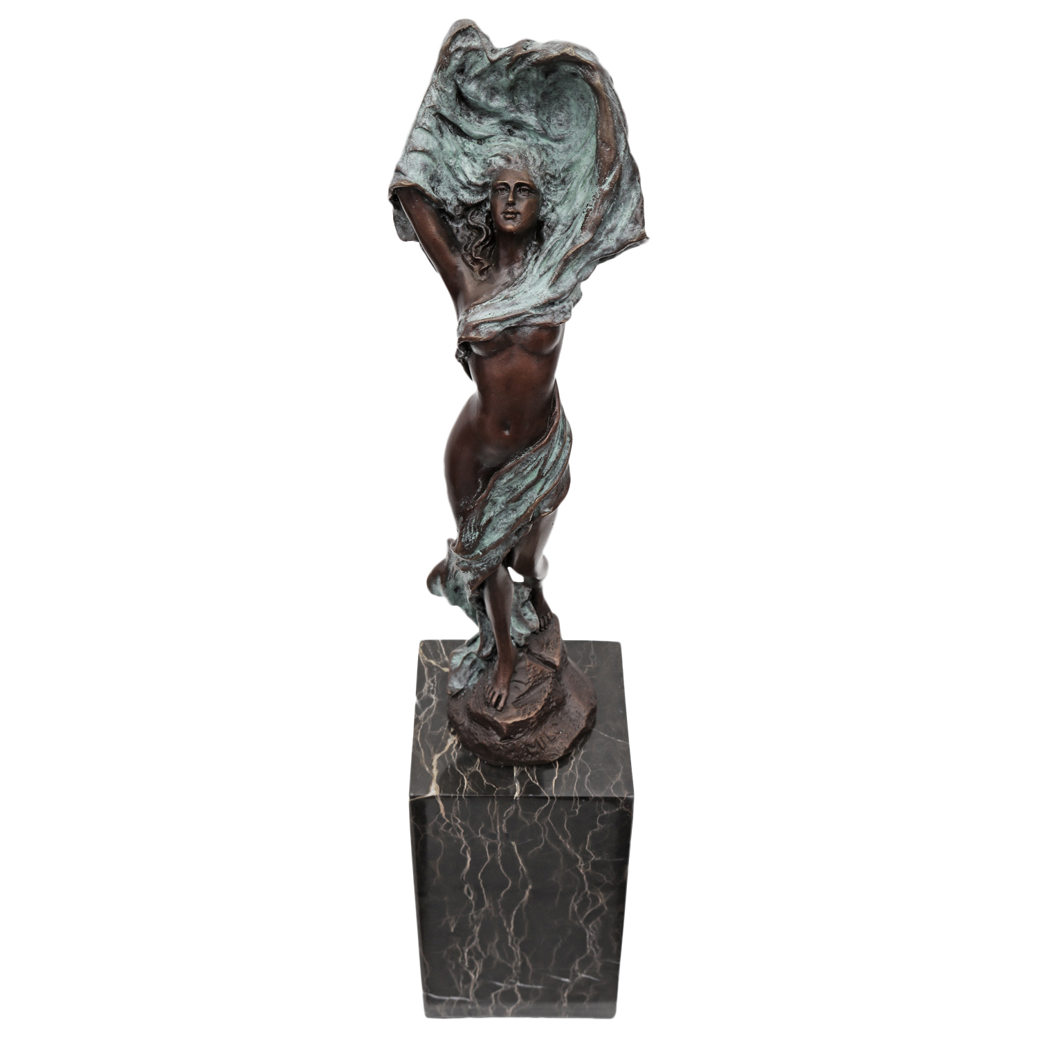 Bronzeskulptur Frau Tänzerin im Antik-Stil Bronze Figur Statue 35cm