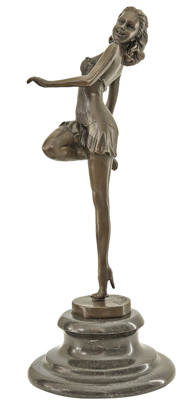 Bronzeskulptur Tänzerin Frau im Antik-Stil Bronze Figur Statue 29cm