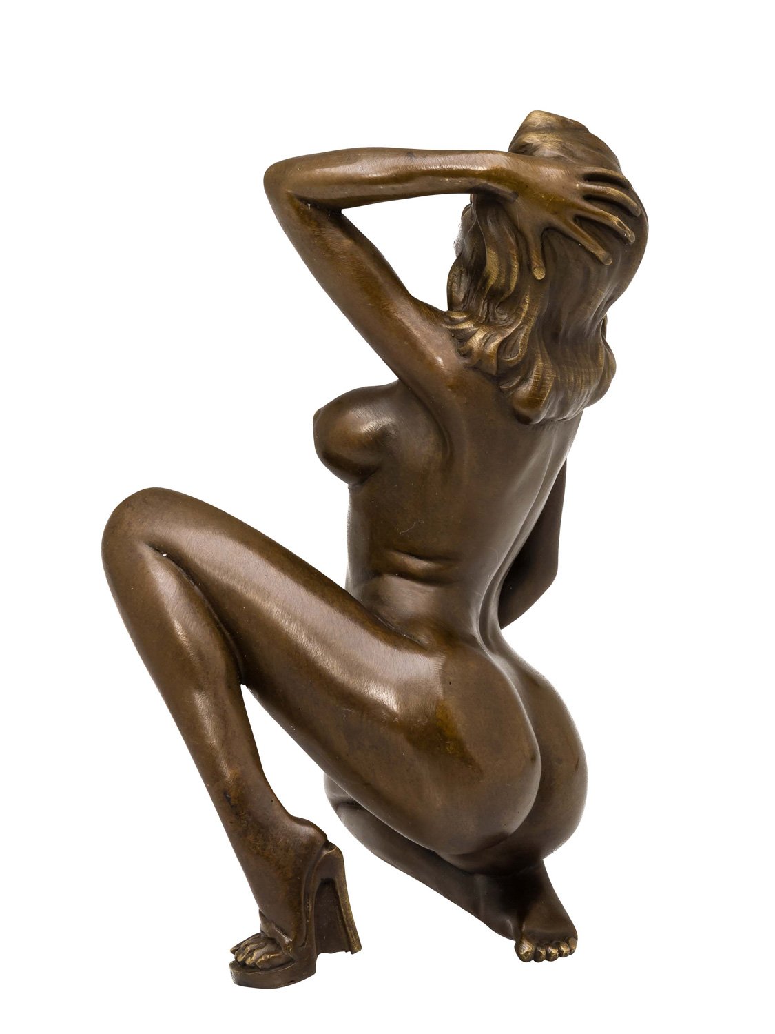 Bronze Figur nackte Dame Akt erotische Kunst Bronze Bronzeskulptur sculpture