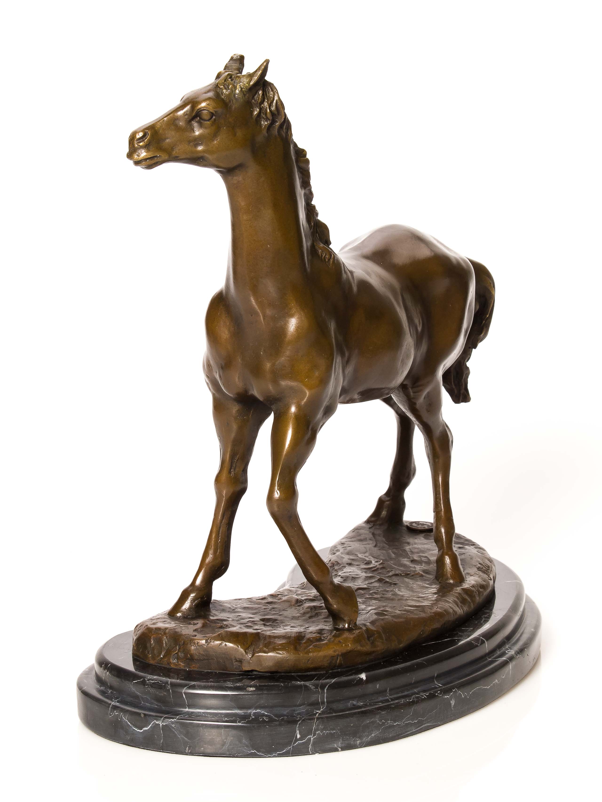 Bronzeskulptur Pferd 6kg Bronze Statue 32cm Skulptur Figur Antik-Stil horse