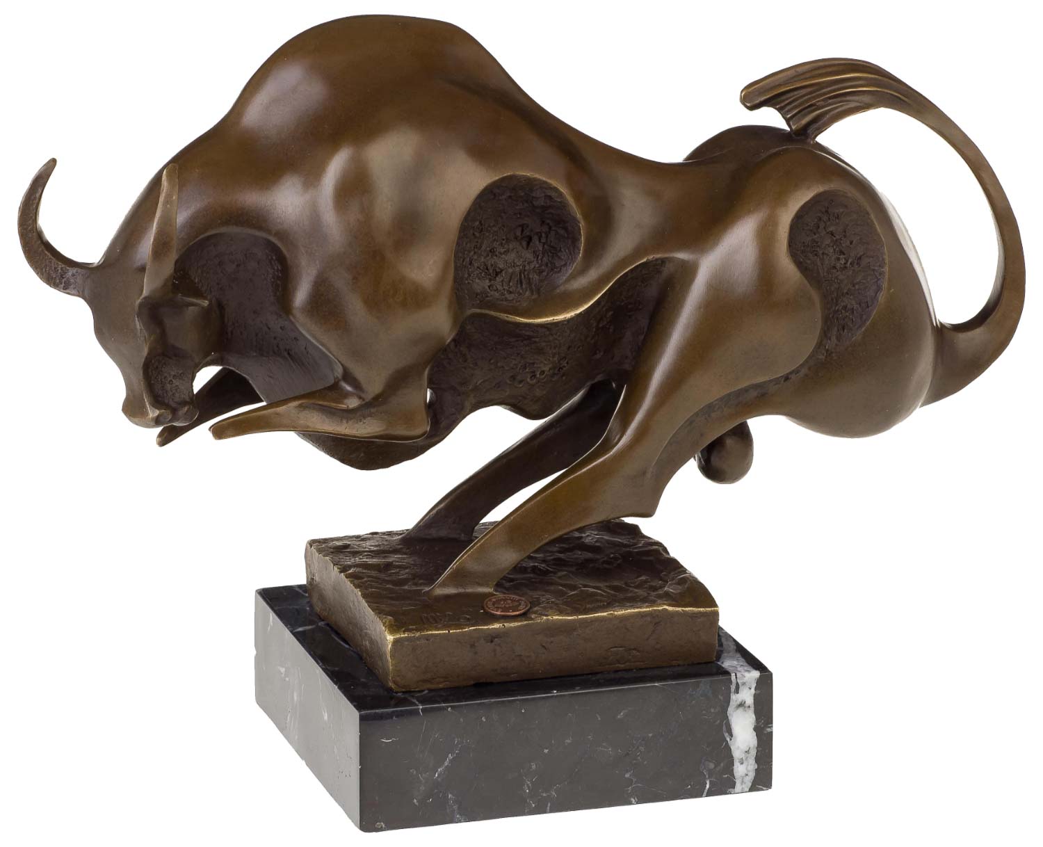 Bronzeskulptur Stier im Antik-Stil Bronze Figur Statue - 37cm