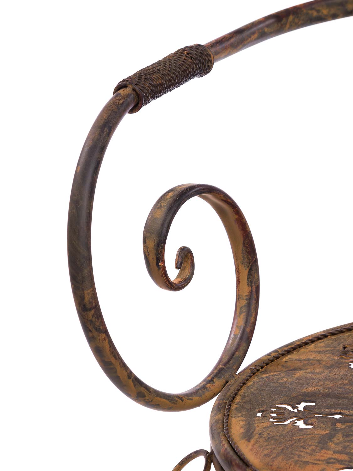 Gartenset Eisen Metall Garnitur Garten Möbel braun Antik-Stil