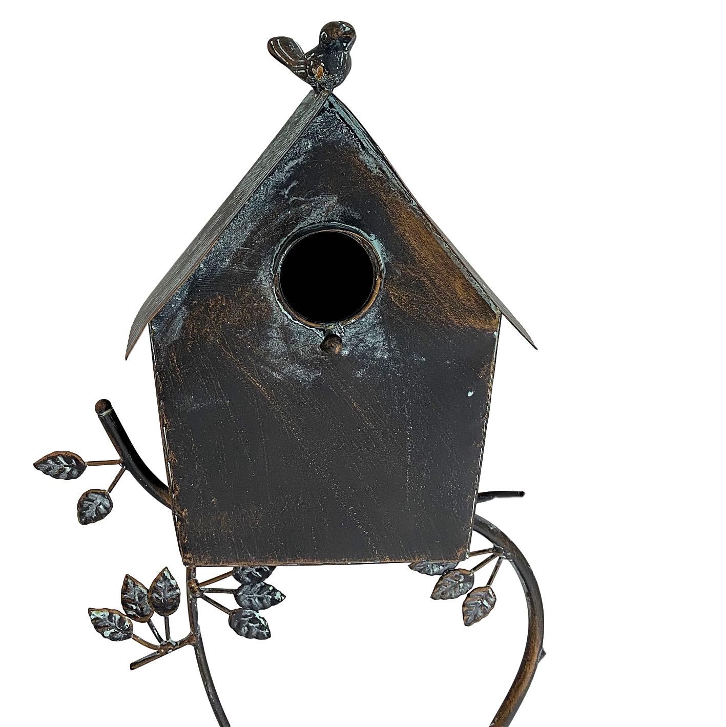 Vogelhaus Nistkasten Futterhaus Vogel Eisen Garten Antik-Stil 51cm schwarz