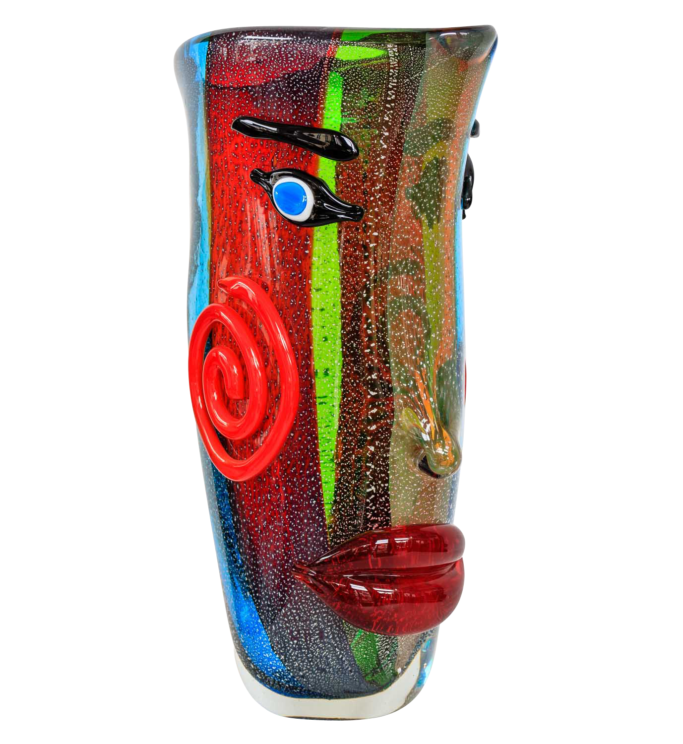 Glasvase Vase Gesicht Glas im Murano Antik Stil 38cm