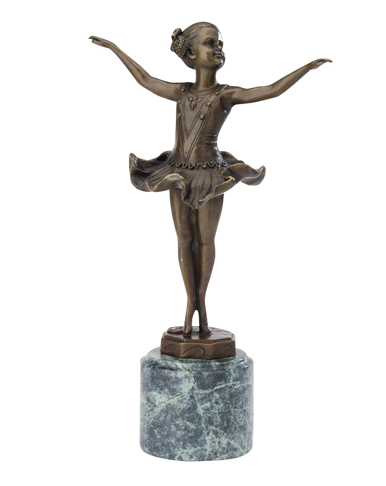 Brons efter Ferdinand Preiss ballerina dansare skulptur Art Deco antik stil