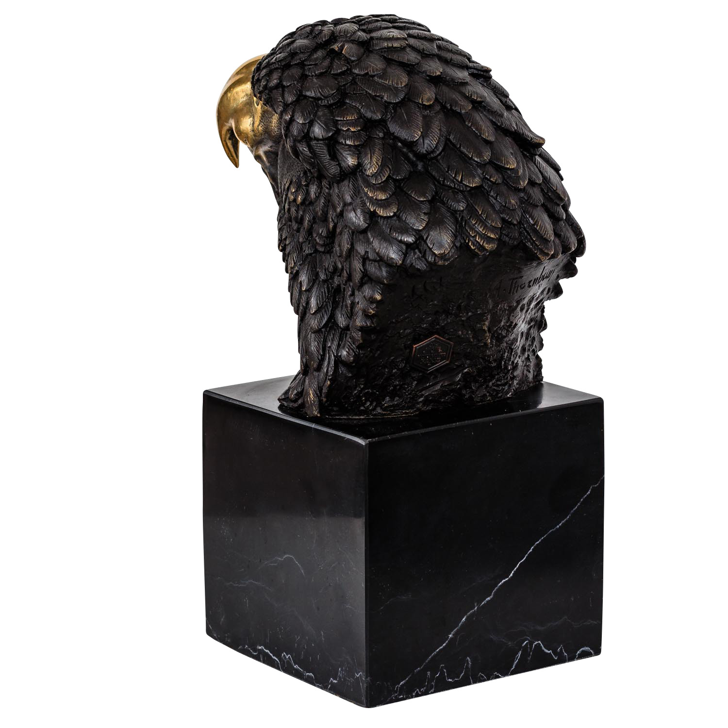 Bronzeskulptur Adler Büste Bronze Figur Statue im Antik-Stil 23cm