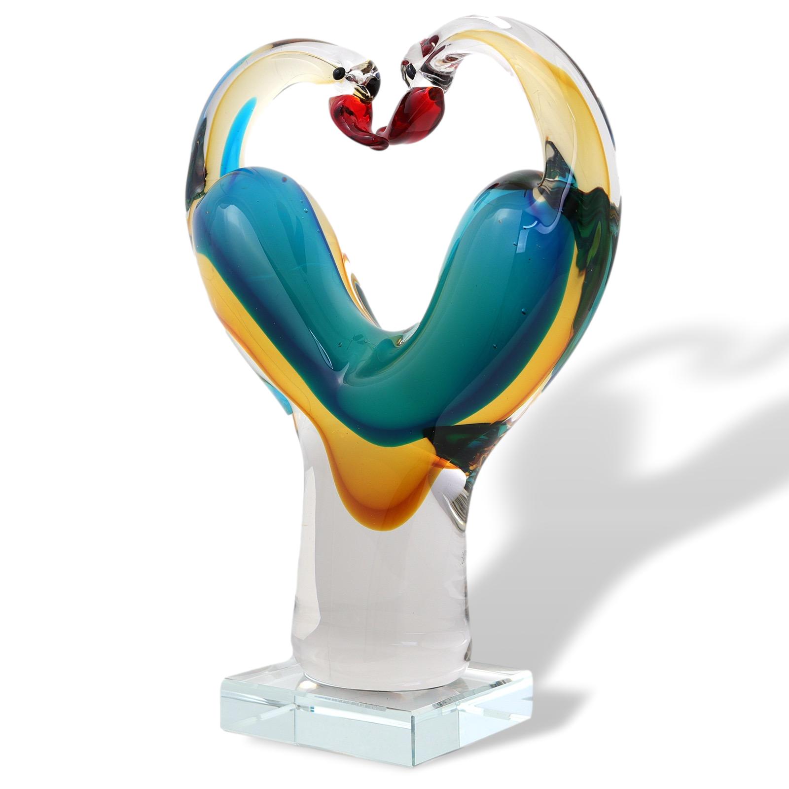 Glasskulptur Glasfigur Figur Skulptur Liebe Glas Paar Liebespaar Hochzeit 25cm